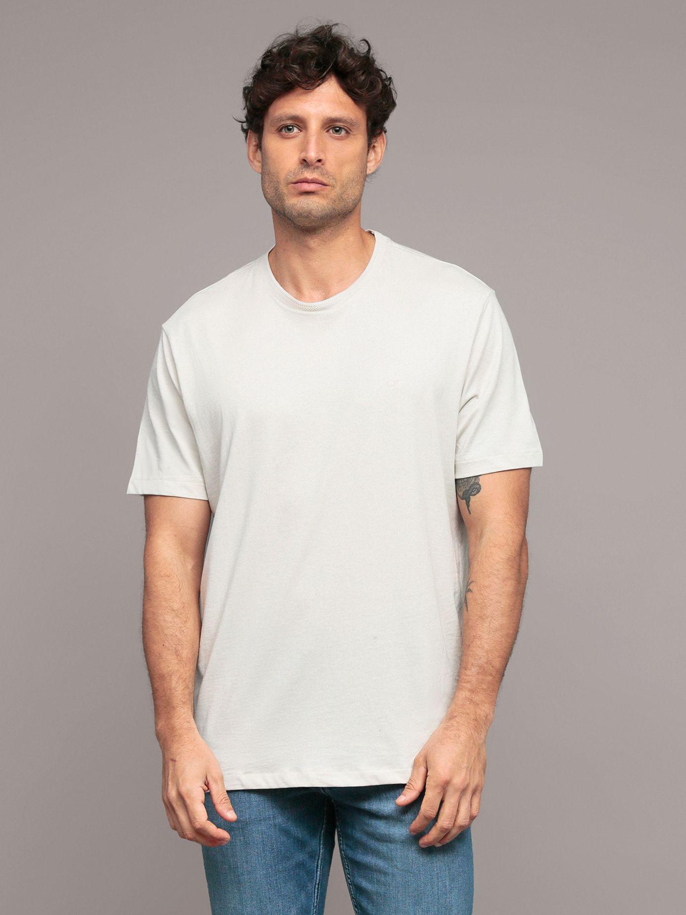 Polera básica jacquard Beige Calvin Klein-0