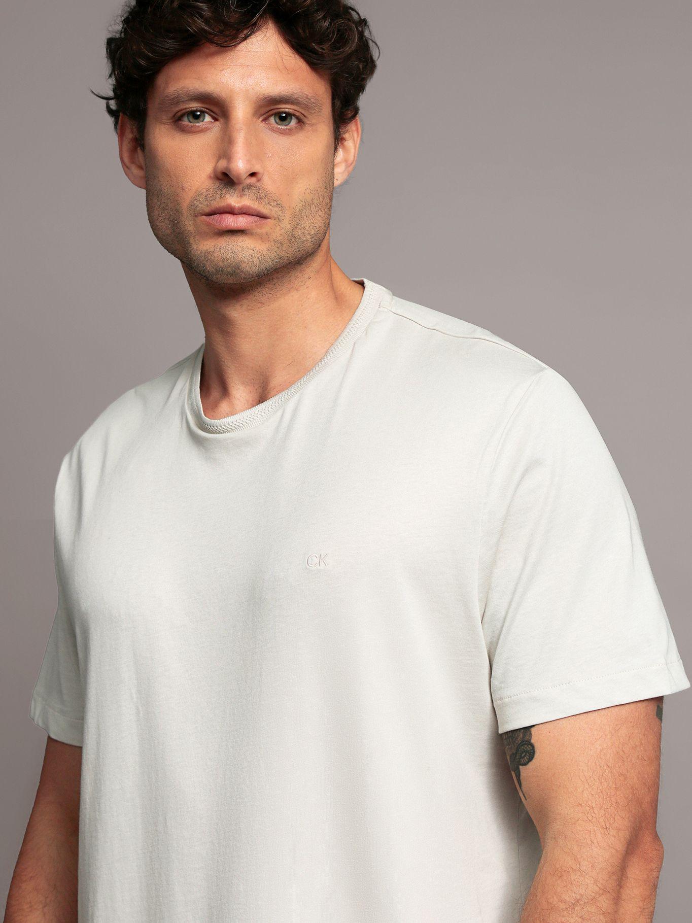 Polera básica jacquard Beige Calvin Klein-4