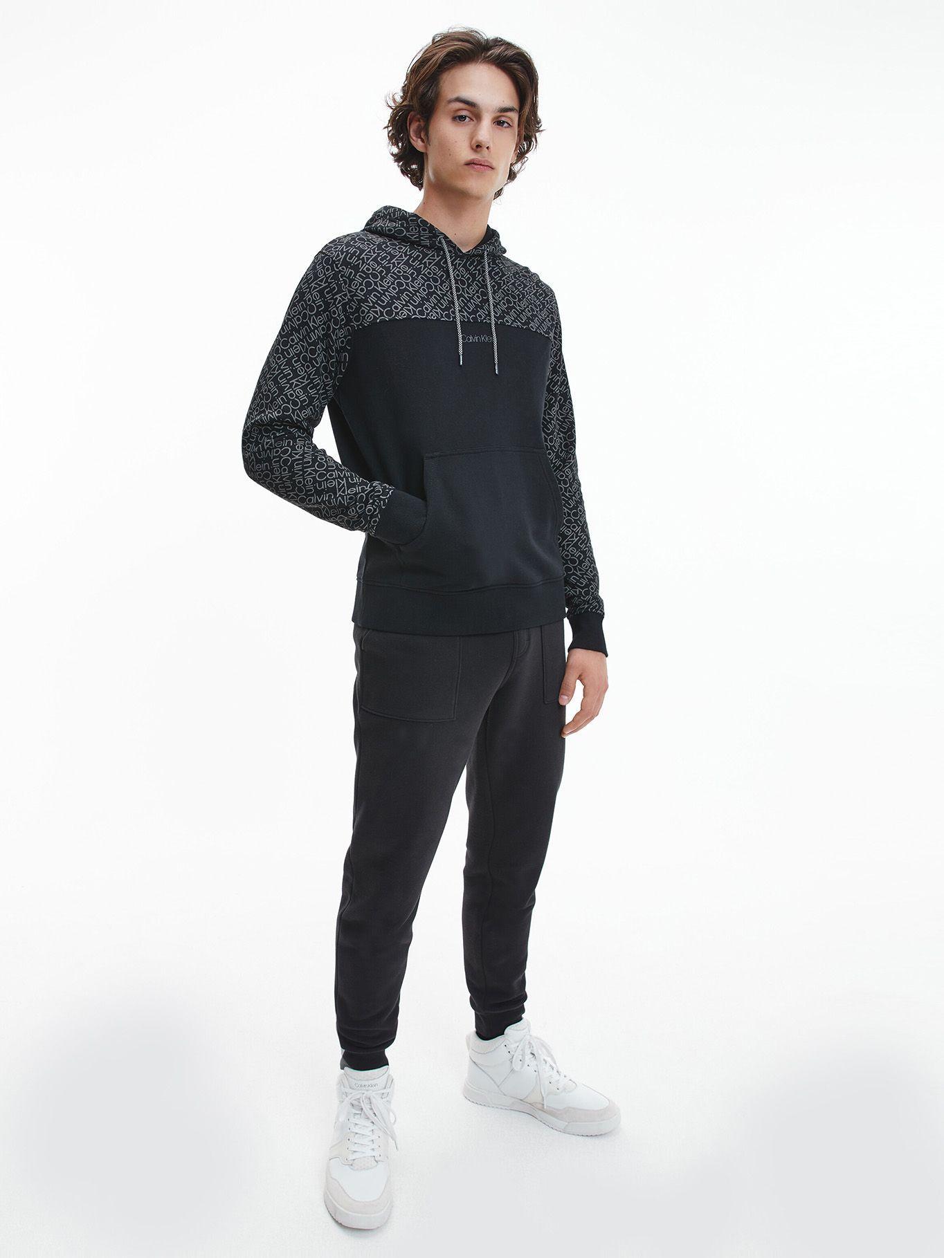 Hoodie Allover Print Negro Calvin Klein-1