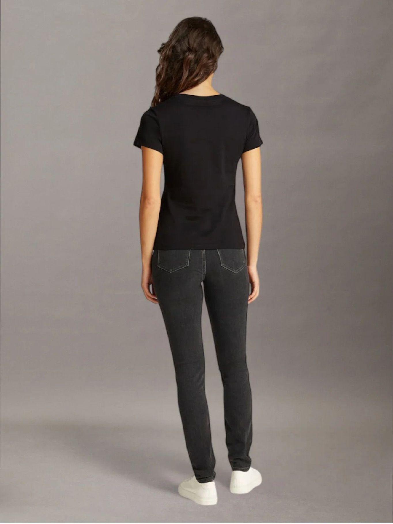 Polera slim con logo Negro Calvin Klein-2