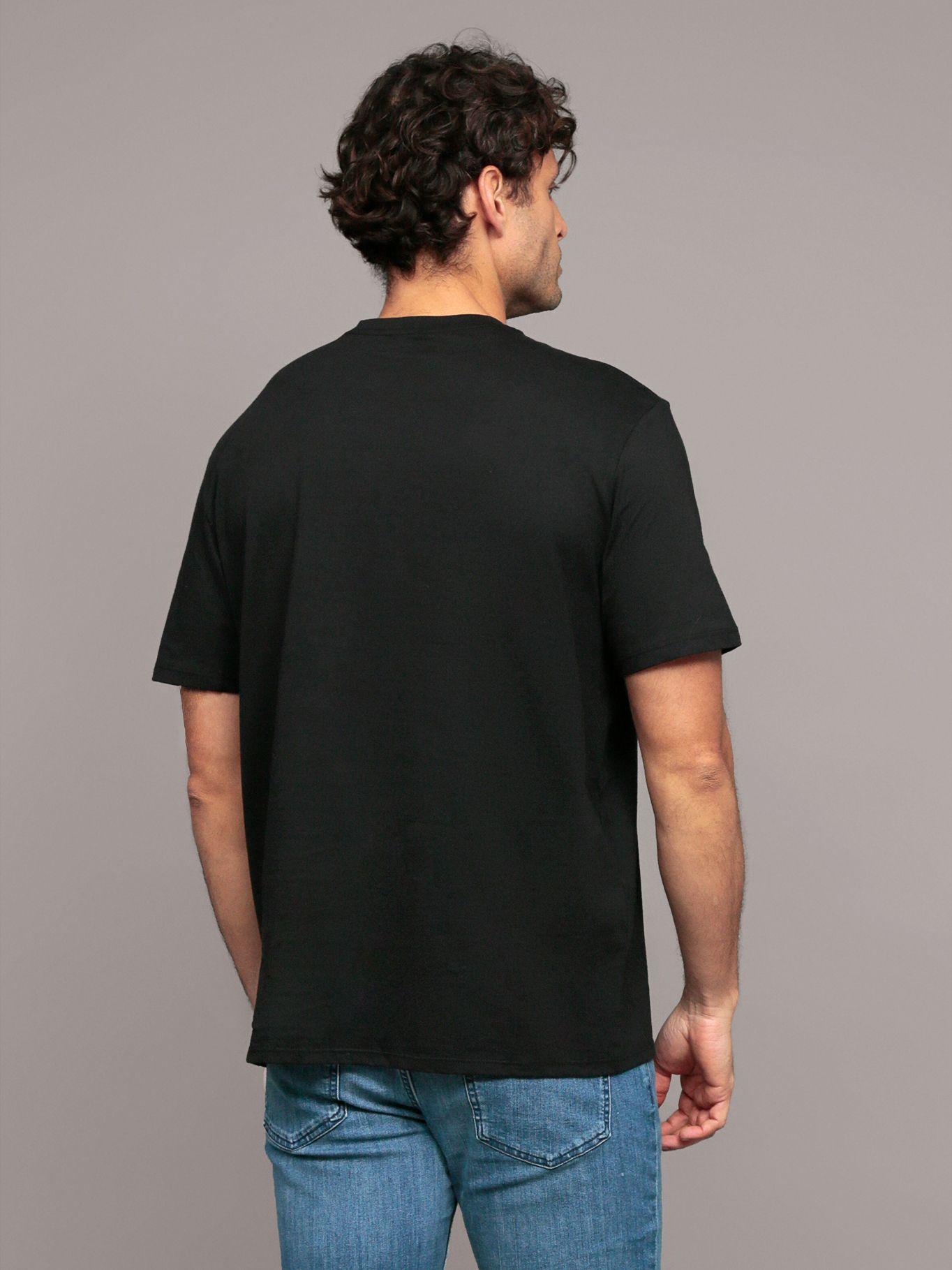 Polera con gráfico de rayas en barra Negro Calvin Klein-3
