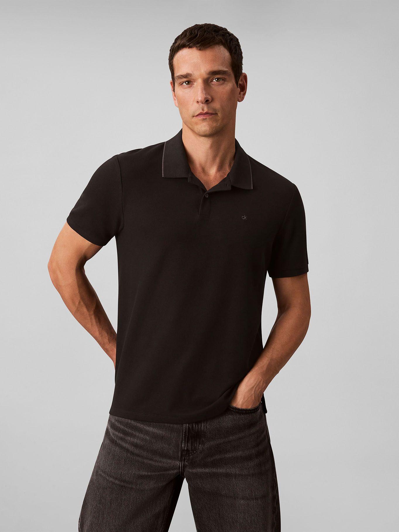 Polo en Tejido Piqué Negro Calvin Klein-0