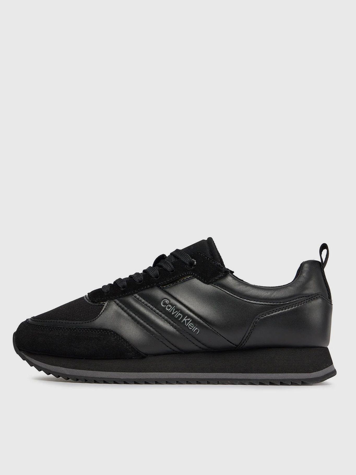 Zapatilla de Cuero Top Lace Up Mix Negro Calvin Klein-5