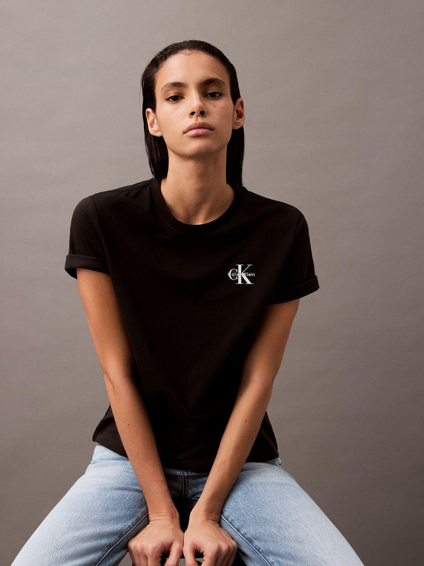 Polera de Logotipo en Contraste Negro Calvin Klein-4