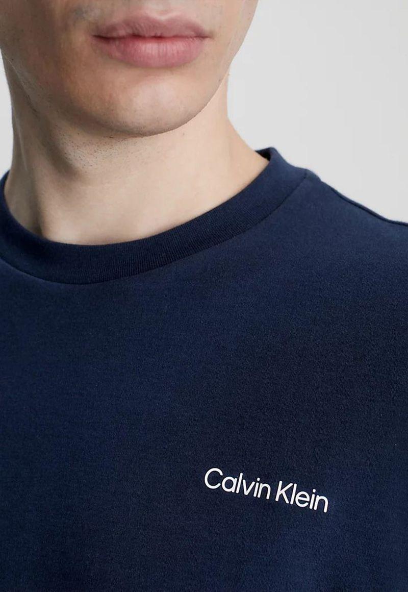 Polera Micro Logo Azul Calvin Klein-3