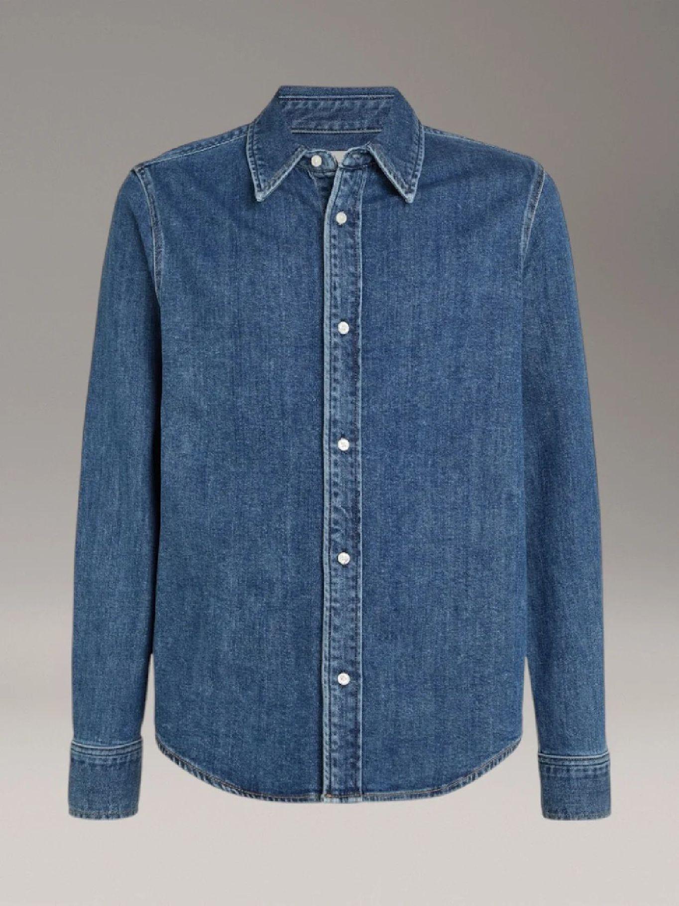 Camisa Slim Denim Azul Calvin Klein-3