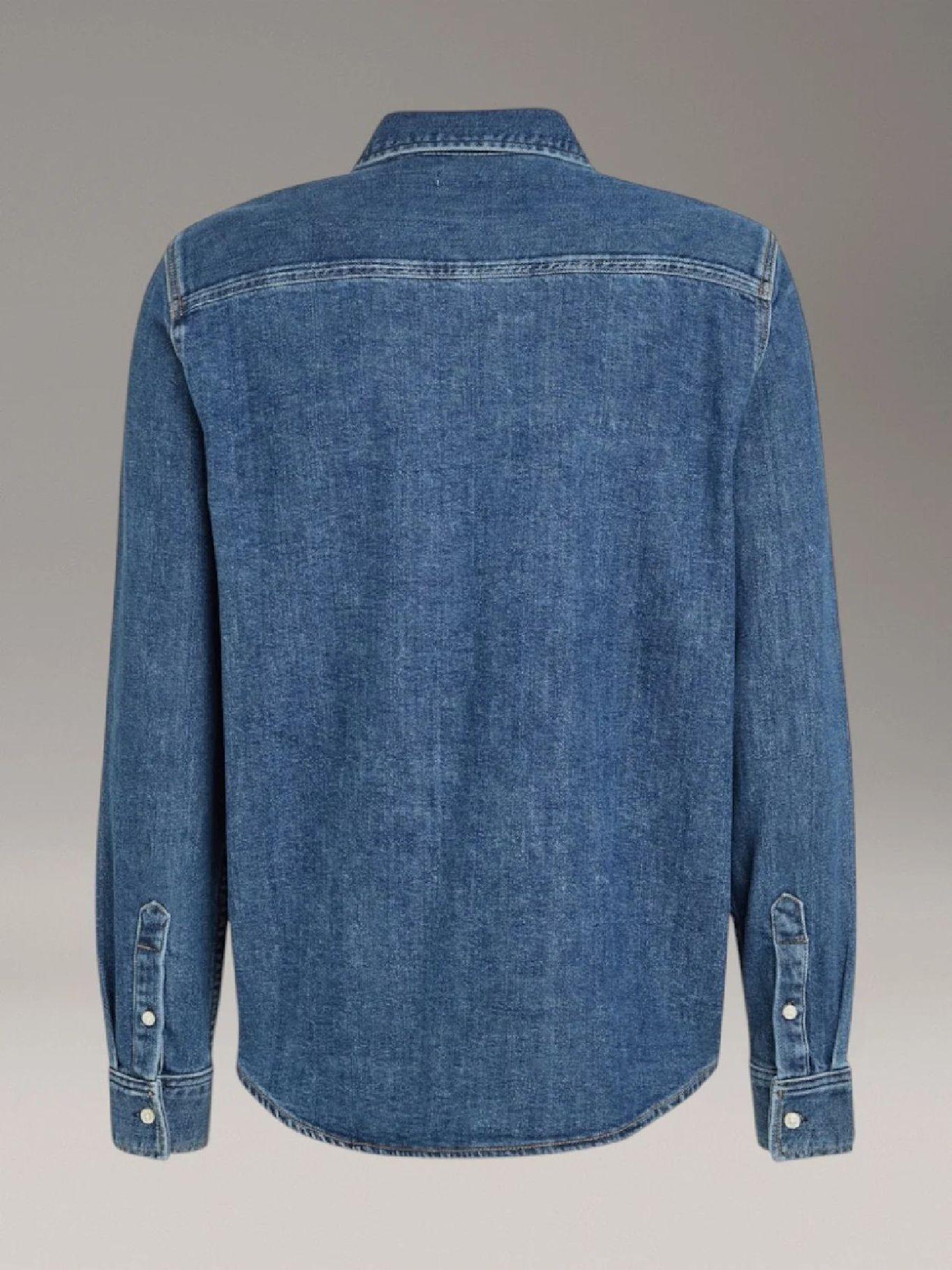Camisa Slim Denim Azul Calvin Klein-5