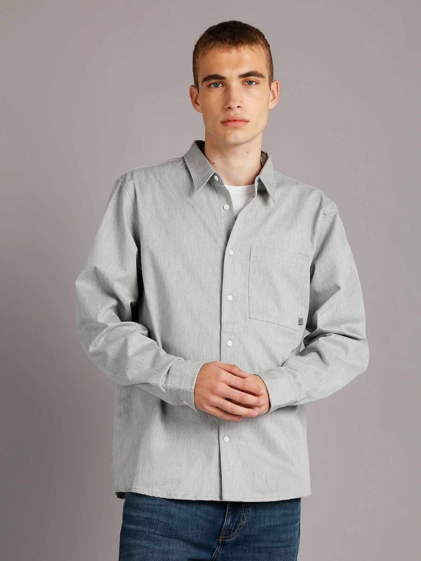 Camisa Utility Melange-Gris Calvin Klein-0