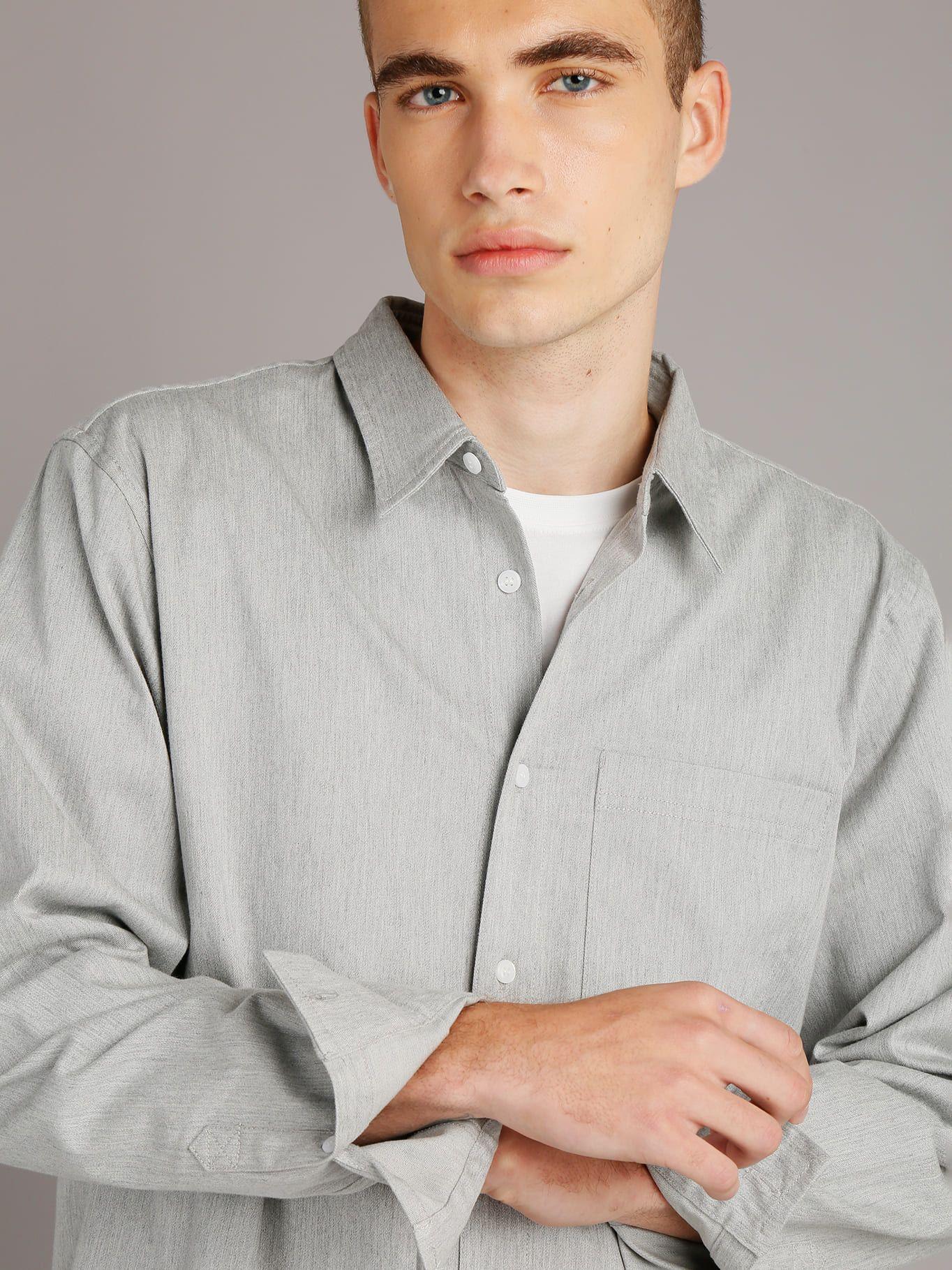 Camisa Utility Melange-Gris Calvin Klein-4