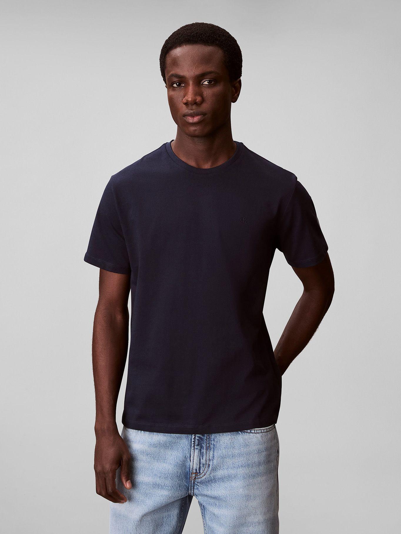 Polera con Micro Monograma Bordado Azul Calvin Klein-0