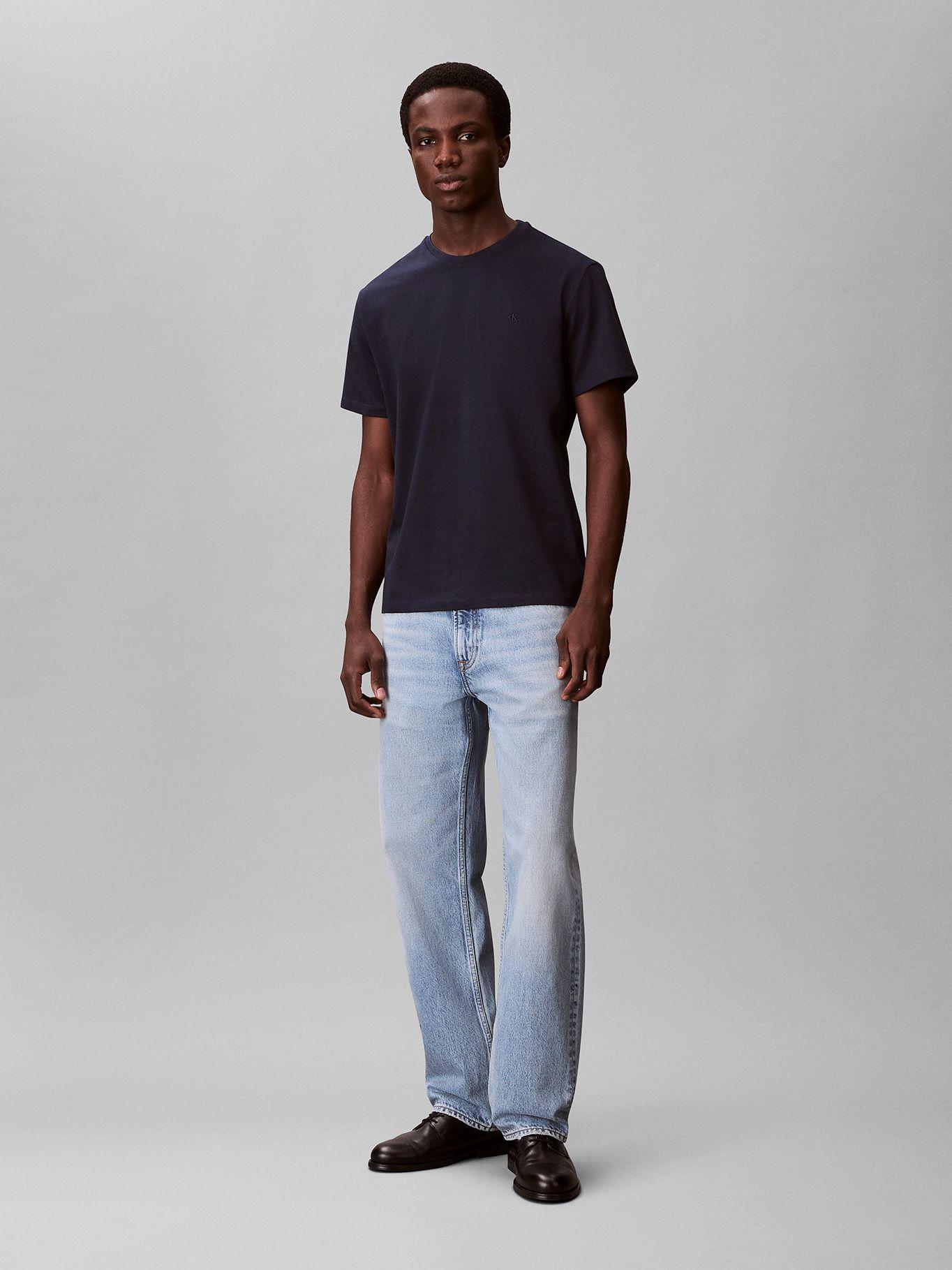 Polera con Micro Monograma Bordado Azul Calvin Klein-1