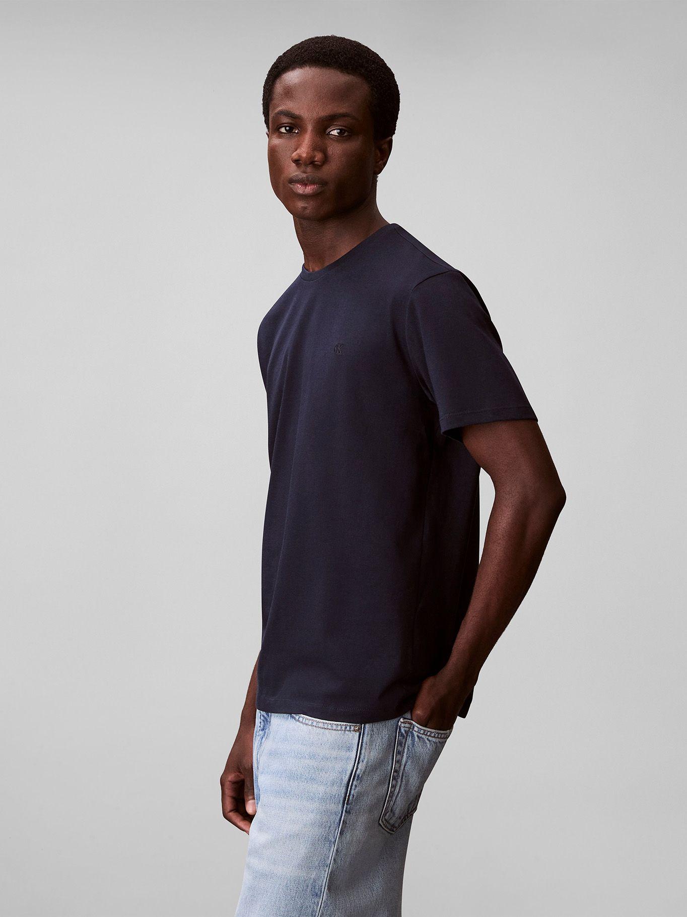 Polera con Micro Monograma Bordado Azul Calvin Klein-3