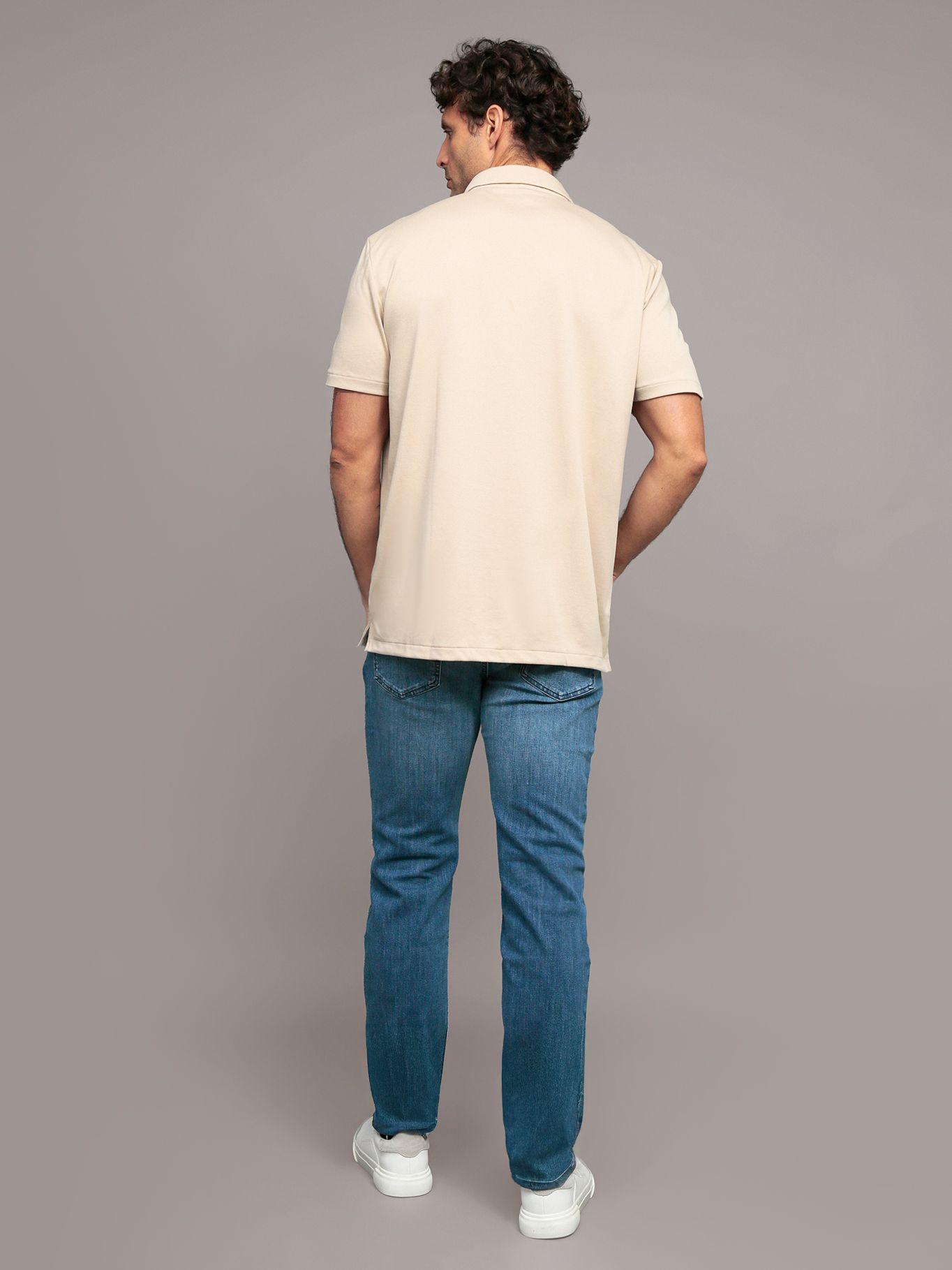 Camisa manga corta interlock suave Beige Calvin Klein-2