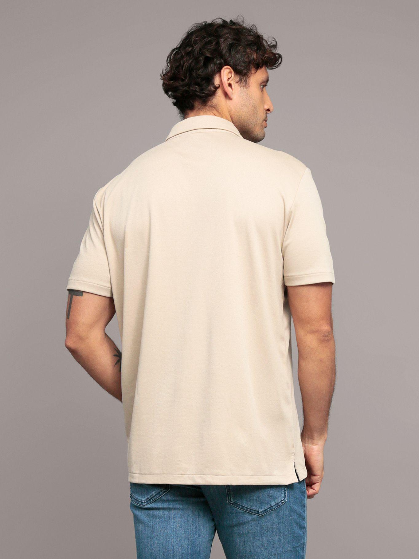 Camisa manga corta interlock suave Beige Calvin Klein-3