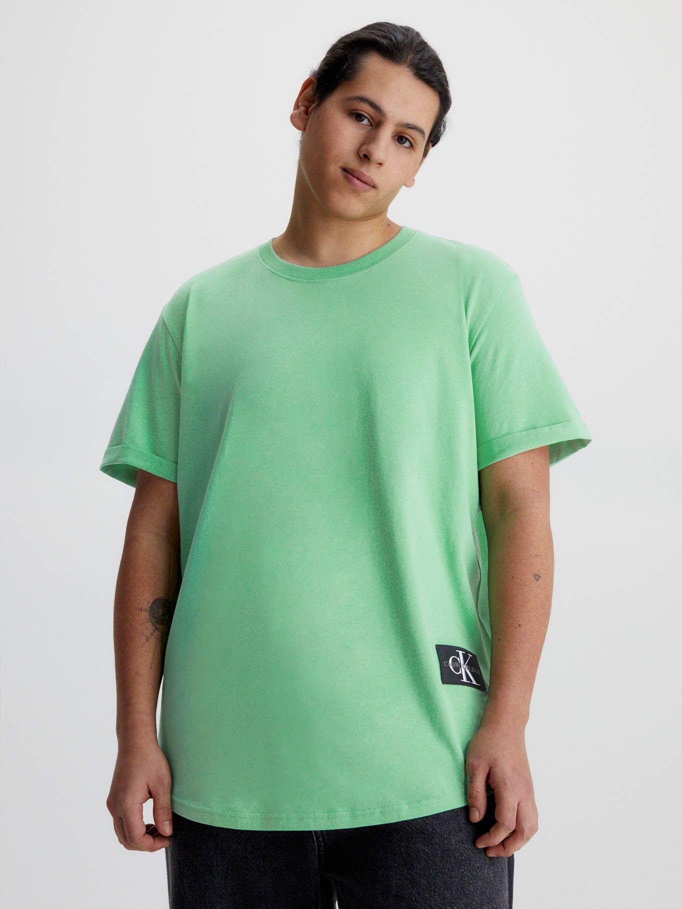 Camiseta de algodón orgánico con insignia Verde Calvin Klein J30J315319-L1C-4