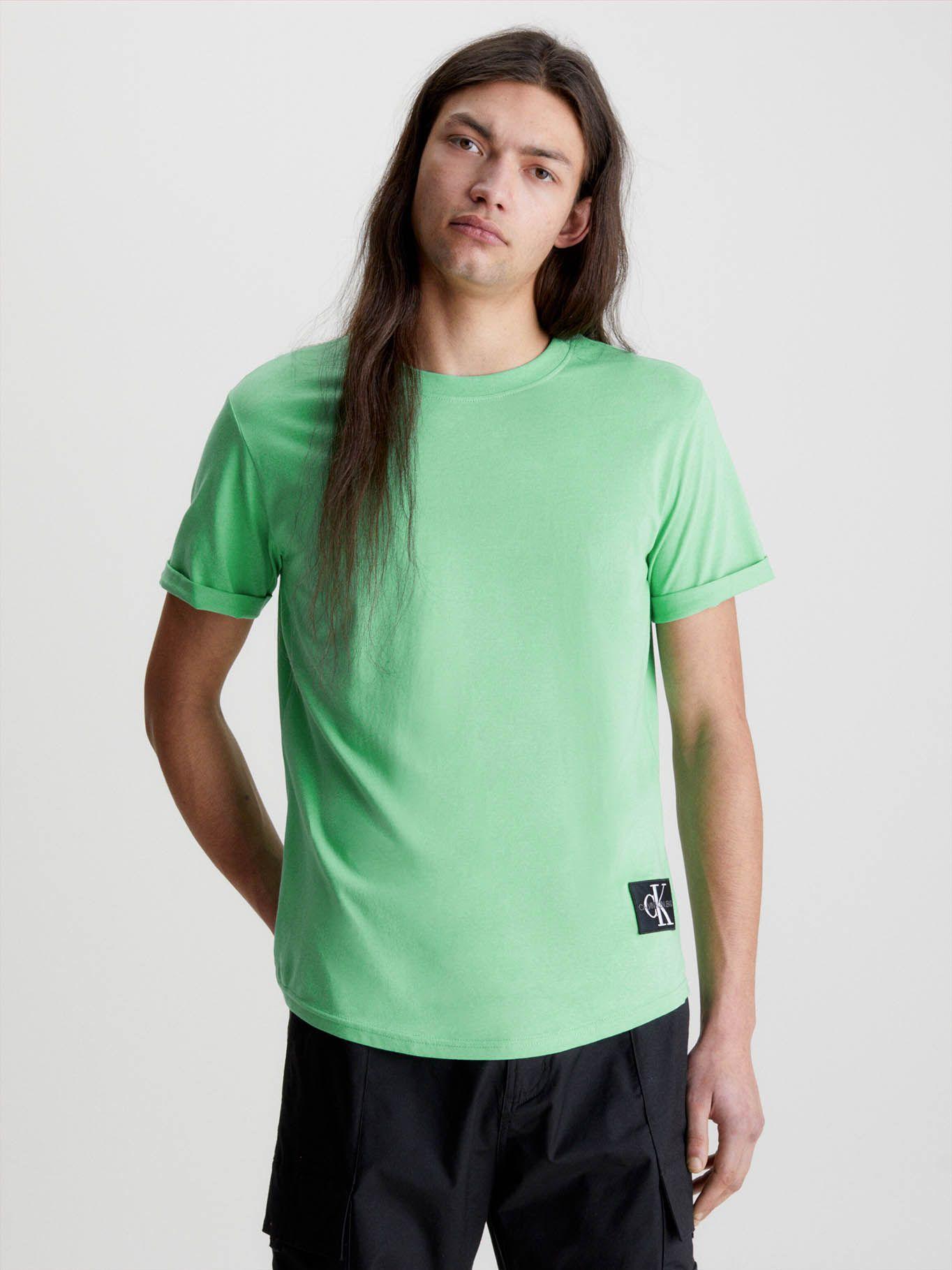 Camiseta de algodón orgánico con insignia Verde Calvin Klein J30J315319-L1C-0