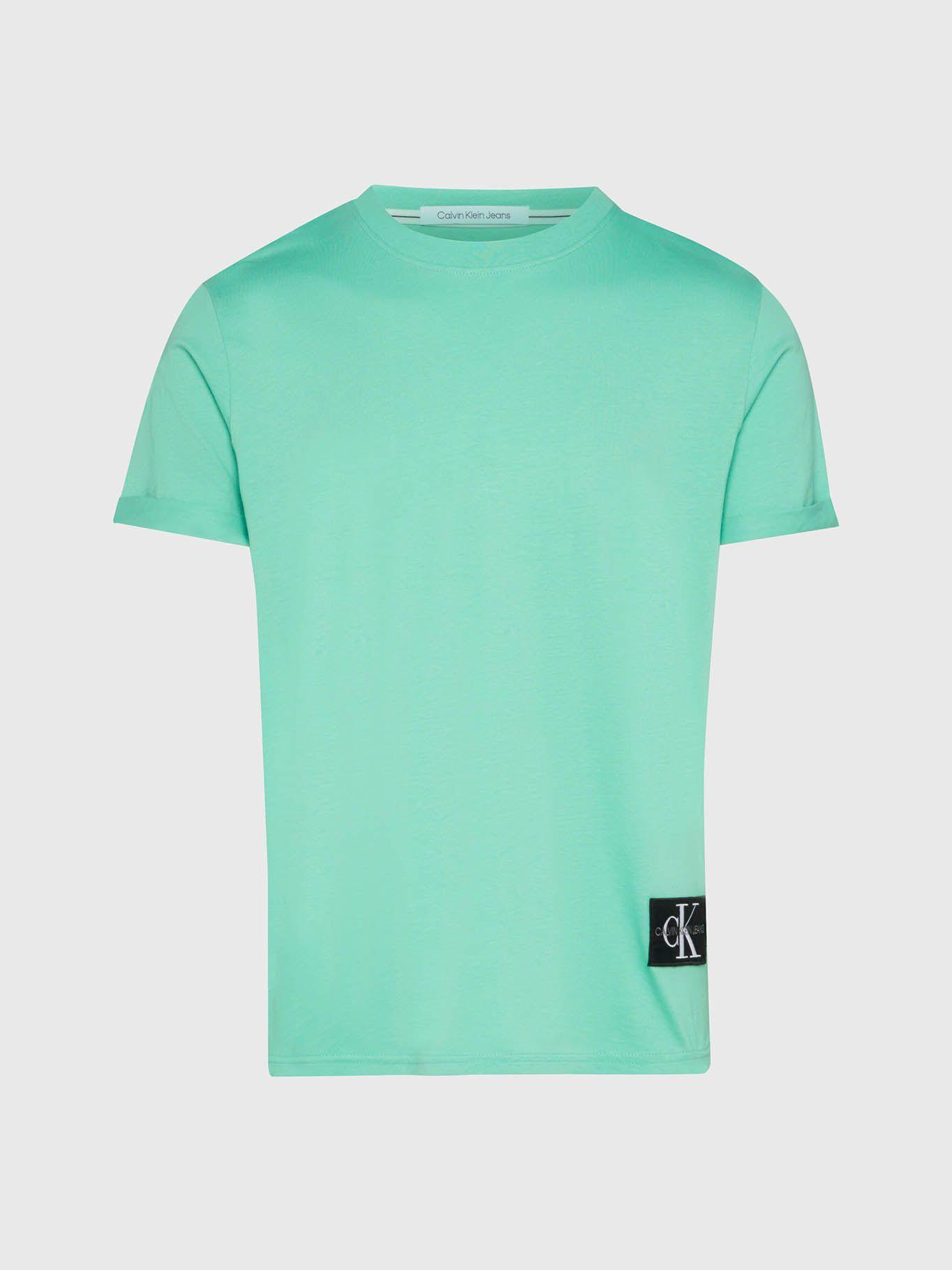 Camiseta de algodón orgánico con insignia Verde Calvin Klein J30J315319-L1C-5