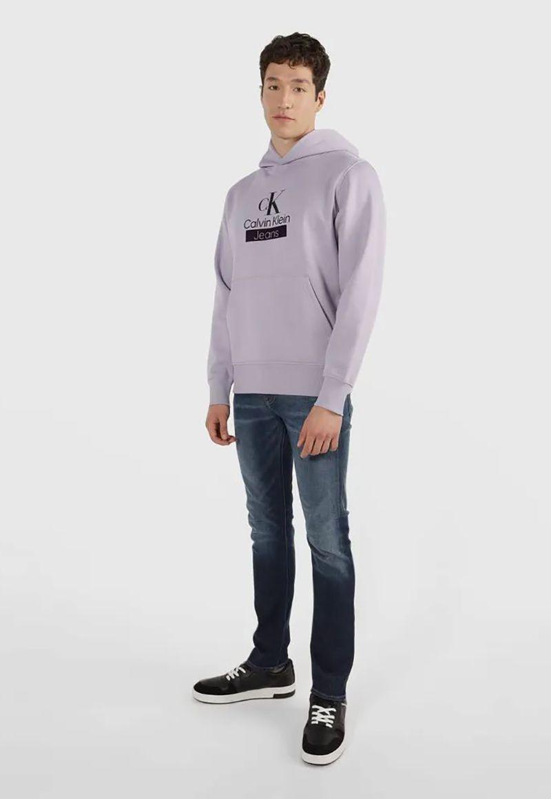 Polerón con Gorro Stacked   Morado Calvin Klein-1