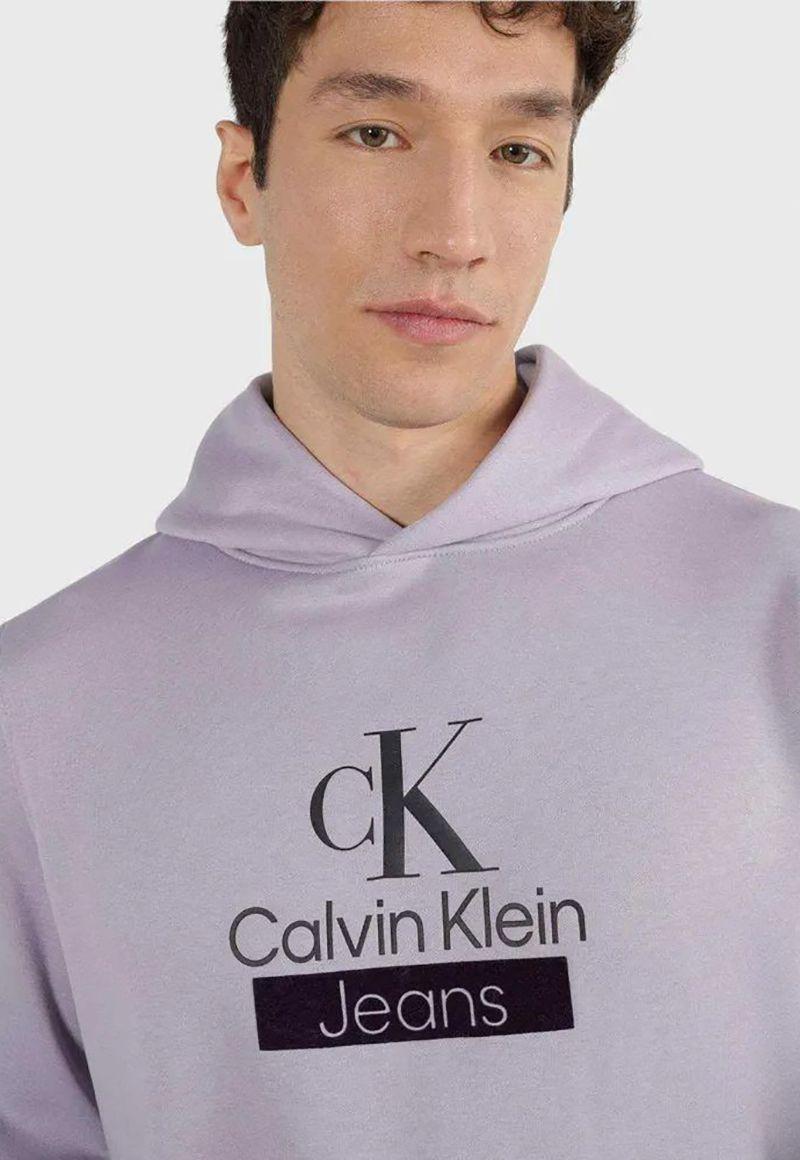 Polerón con Gorro Stacked   Morado Calvin Klein-3