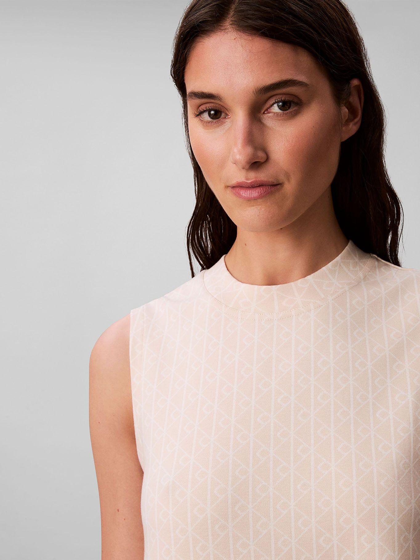 Blusa Con Logo En Jacquard Blanco Calvin Klein-3