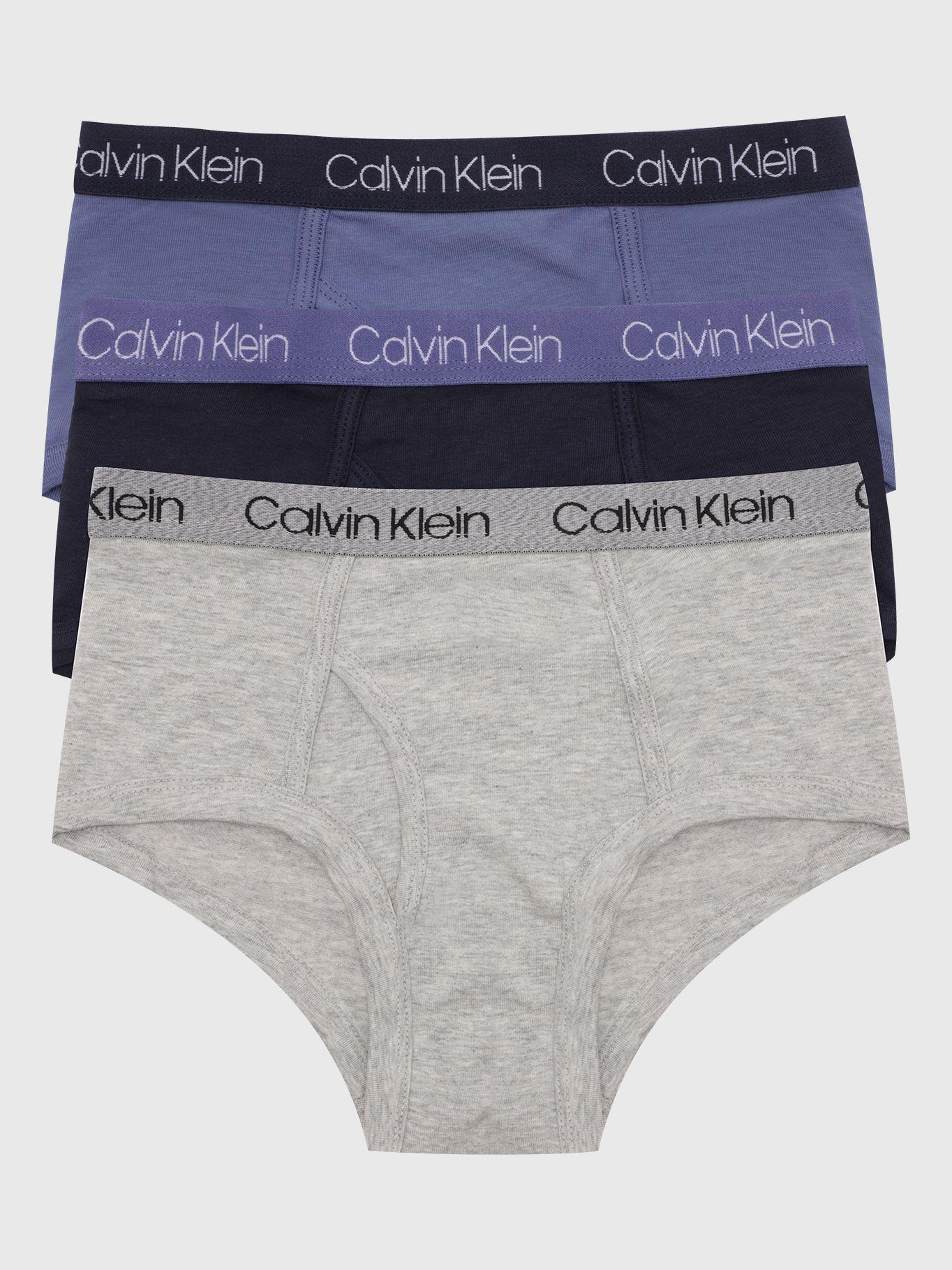 Pack 3 Slips Niño Gris/Azul Calvin Klein-0