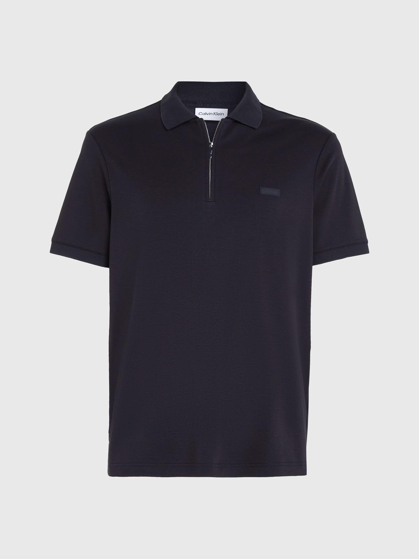 Polo Smooth Cotton Welt Negro Calvin Klein-4