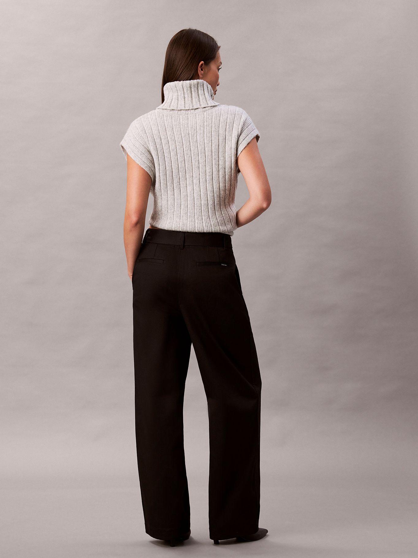 Pantalón Sarga Algodón con Cinturón Negro Calvin Klein-1