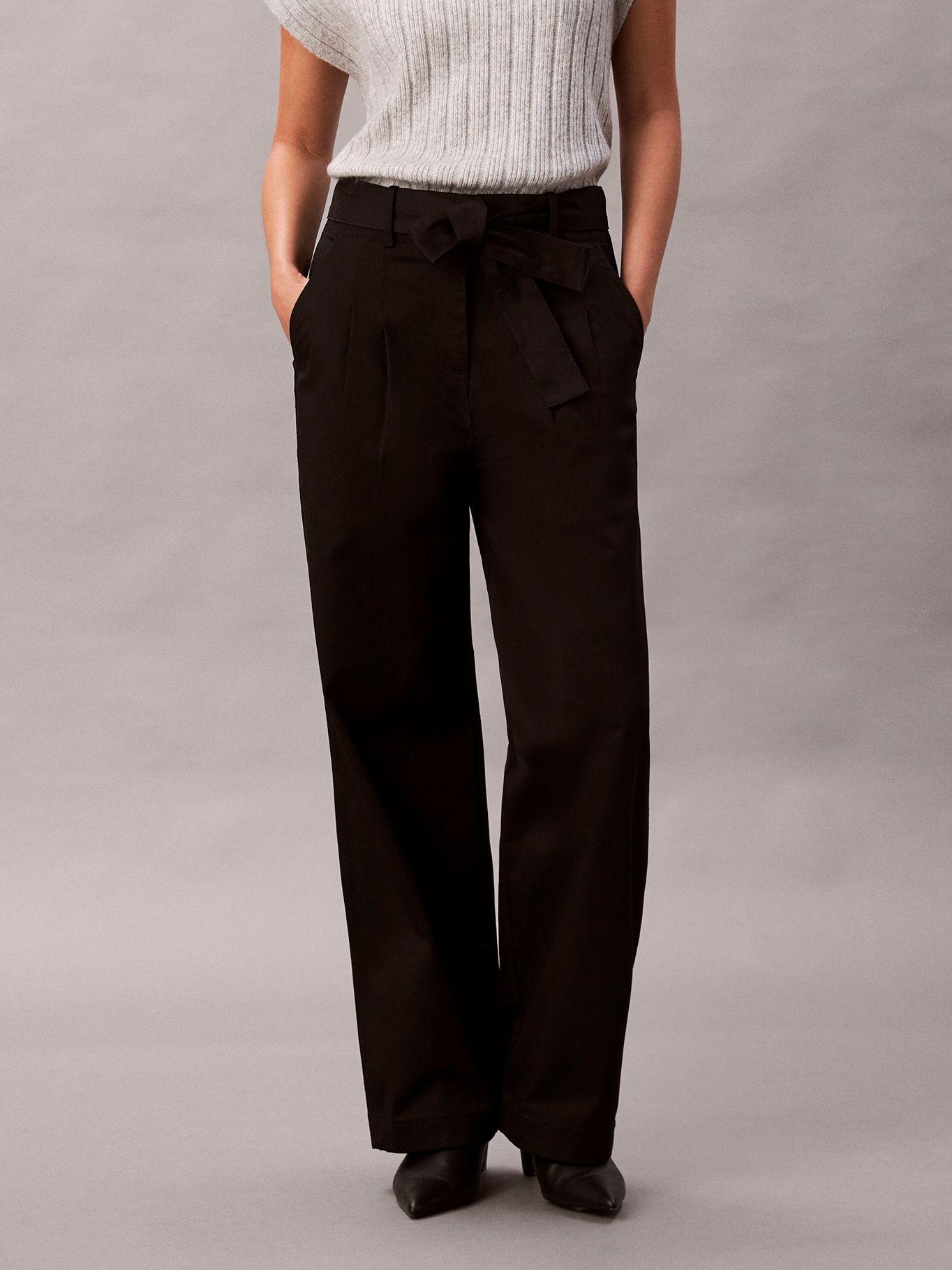 Pantalón Sarga Algodón con Cinturón Negro Calvin Klein-2