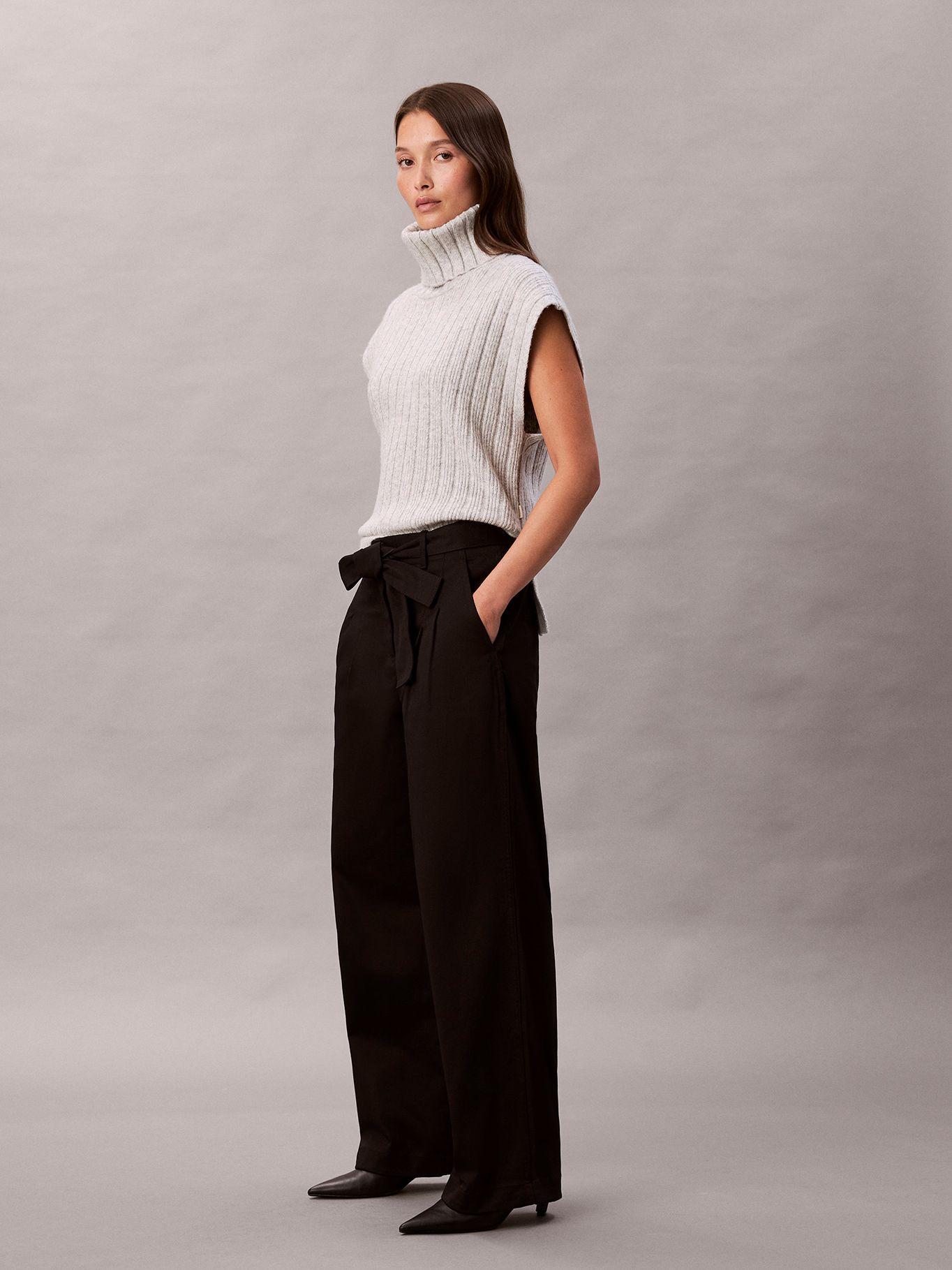 Pantalón Sarga Algodón con Cinturón Negro Calvin Klein-5