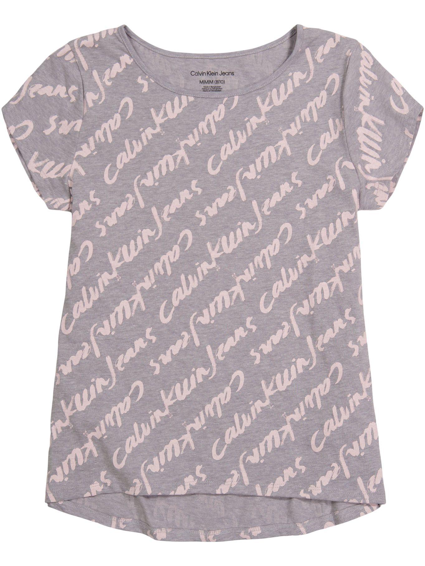 Polera Brush Logo Print Gris Calvin Klein-0