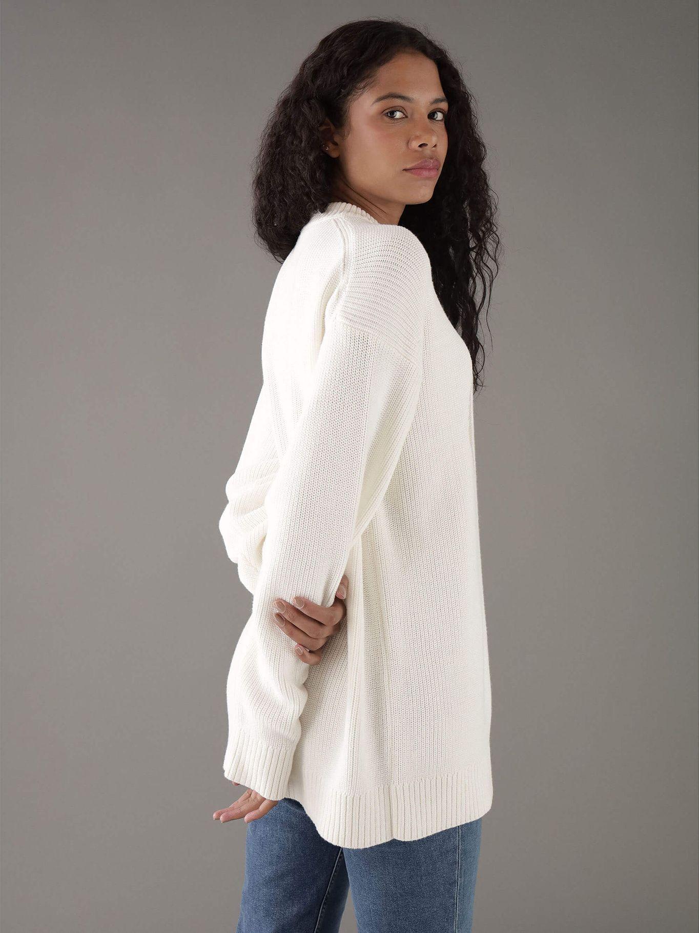Sweater cuello alto contraste Blanco Calvin Klein-2