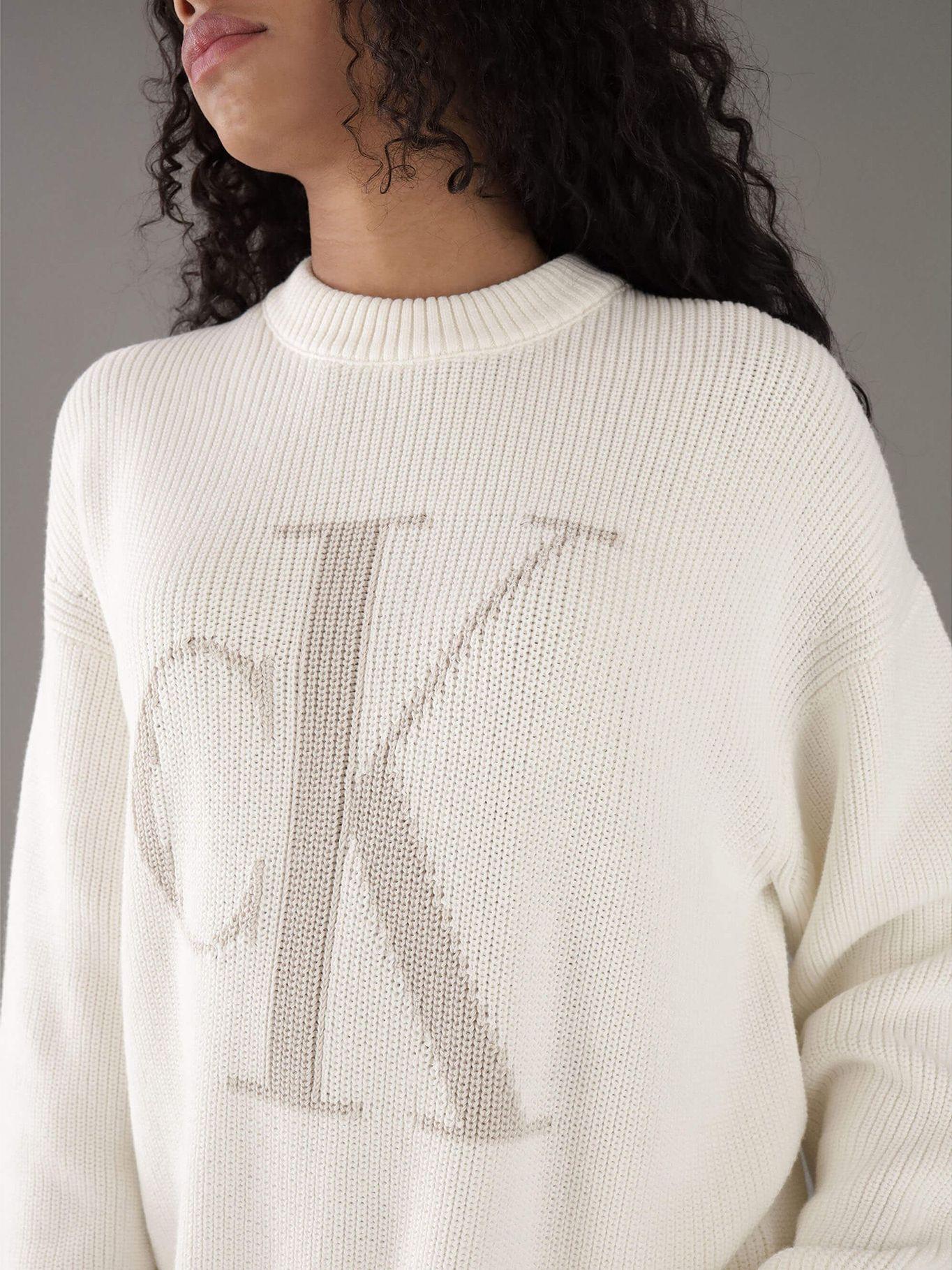 Sweater cuello alto contraste Blanco Calvin Klein-3