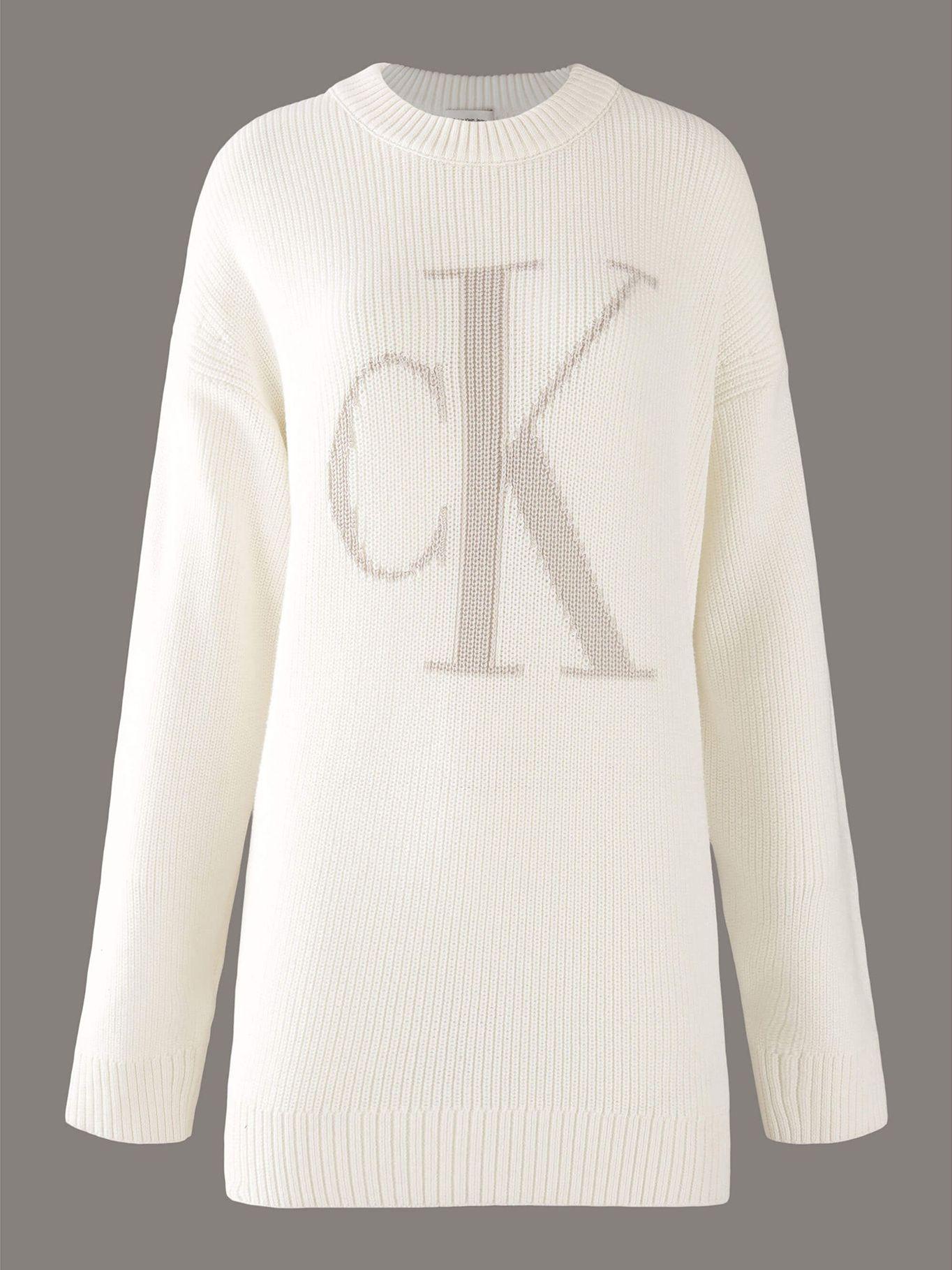 Sweater cuello alto contraste Blanco Calvin Klein-4