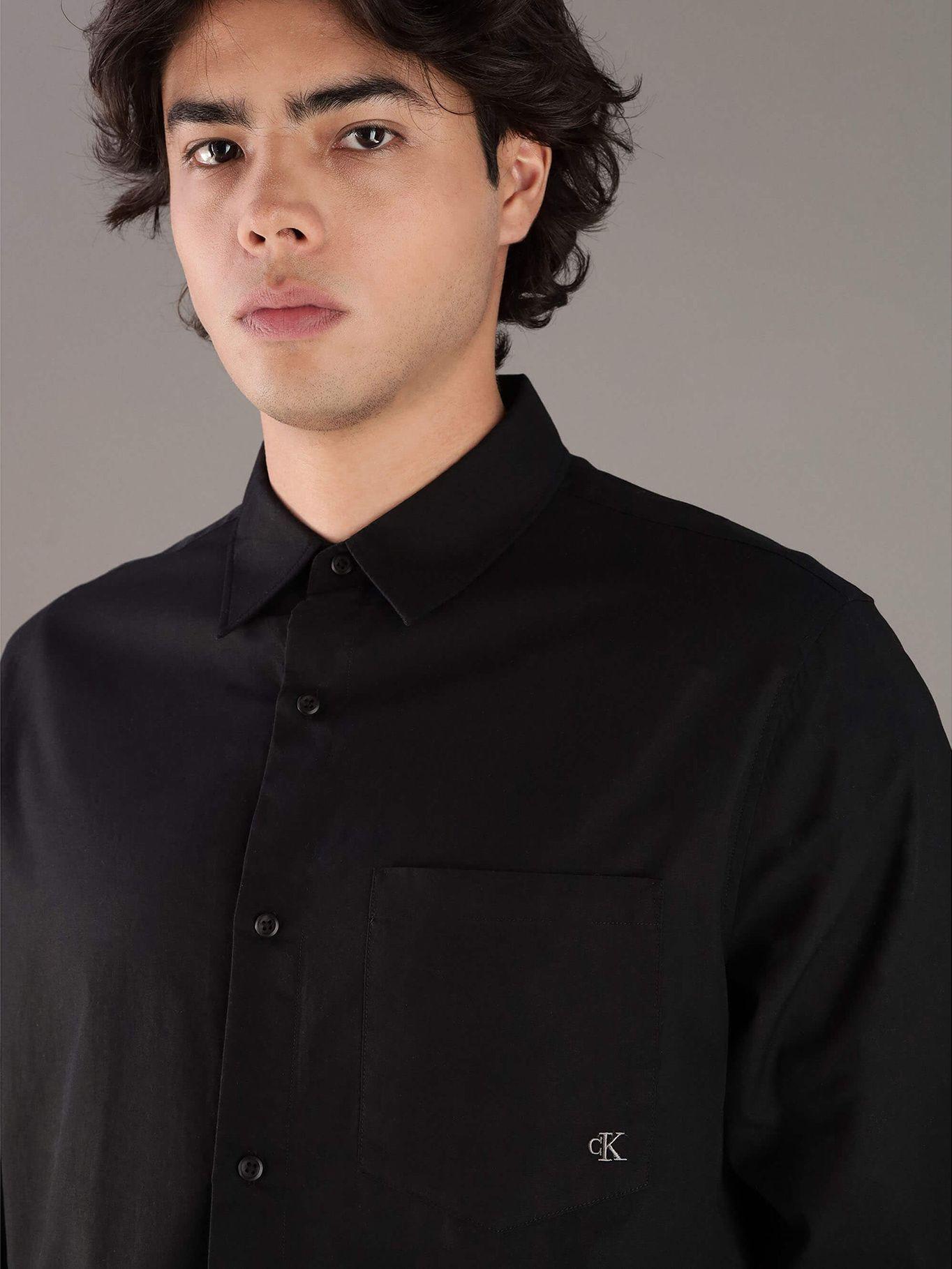 Camisa Clásica Poplin Negro Calvin Klein-3