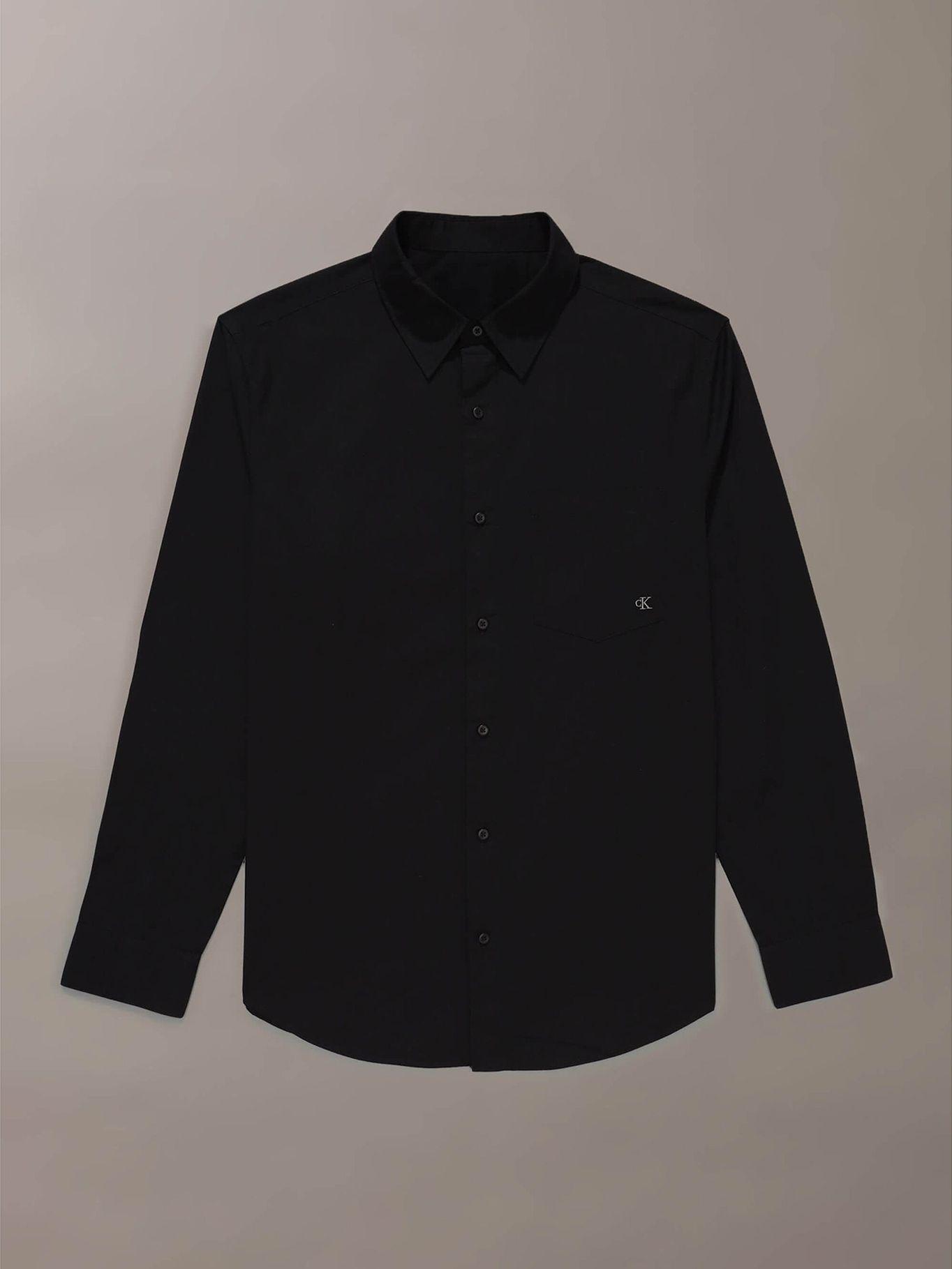 Camisa Clásica Poplin Negro Calvin Klein-4