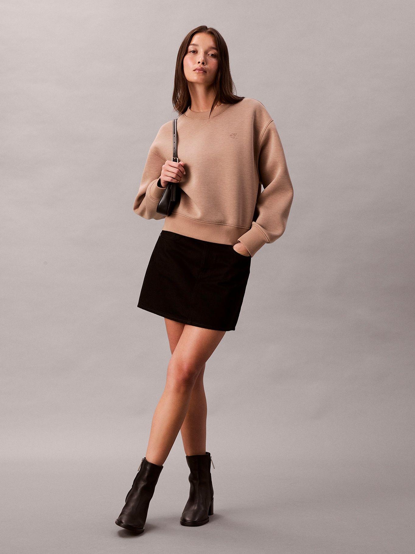 Polerón Scuba Boxy Beige Calvin Klein-1