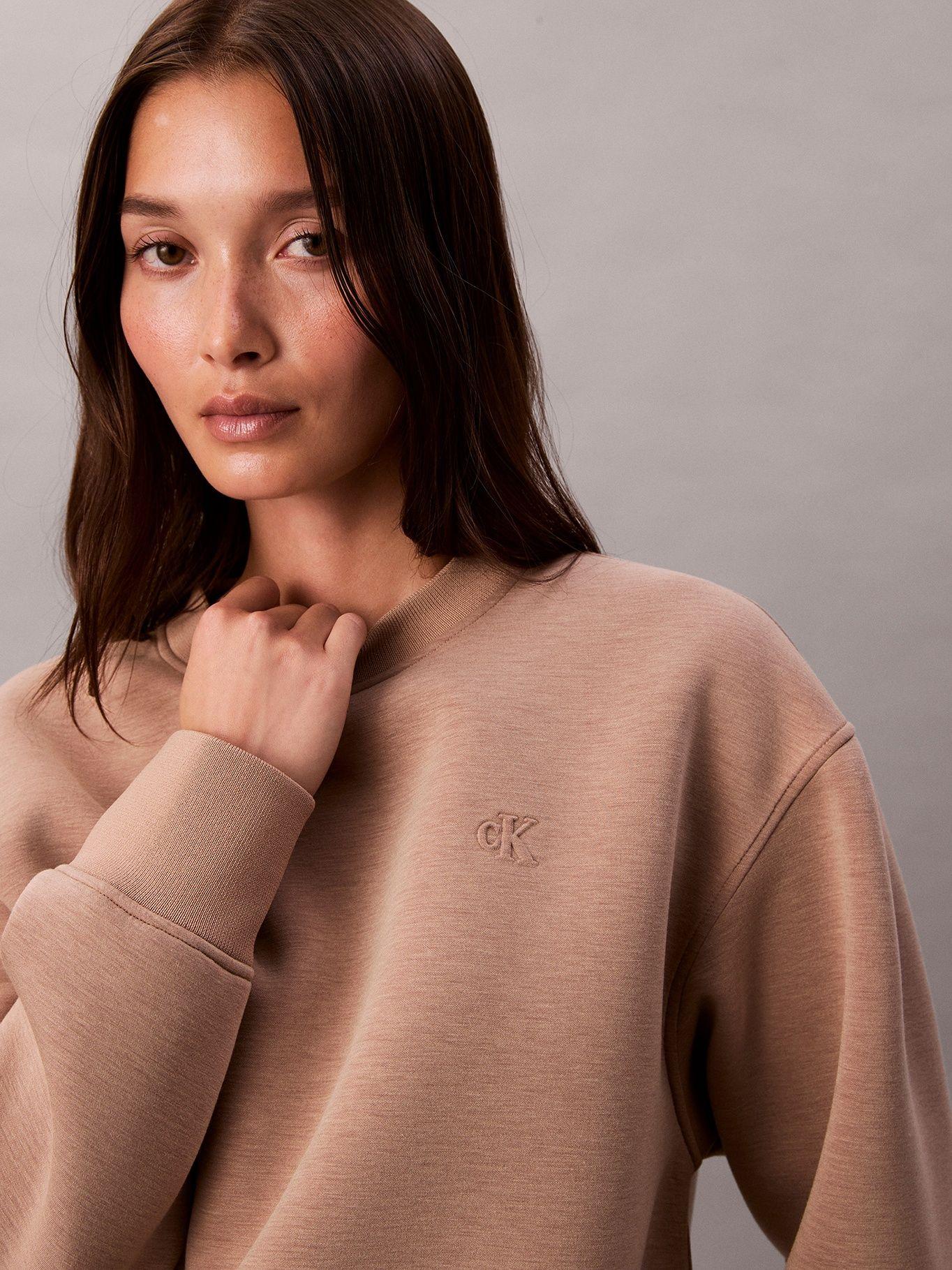 Polerón Scuba Boxy Beige Calvin Klein-4