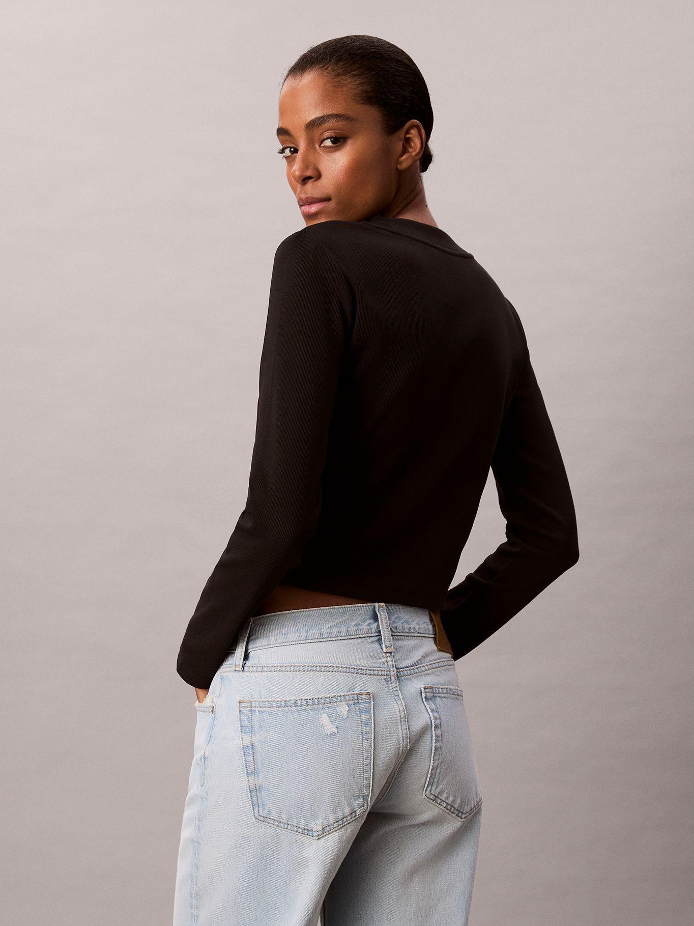 Polera Manga Larga Baby Tee Negro Calvin Klein-2