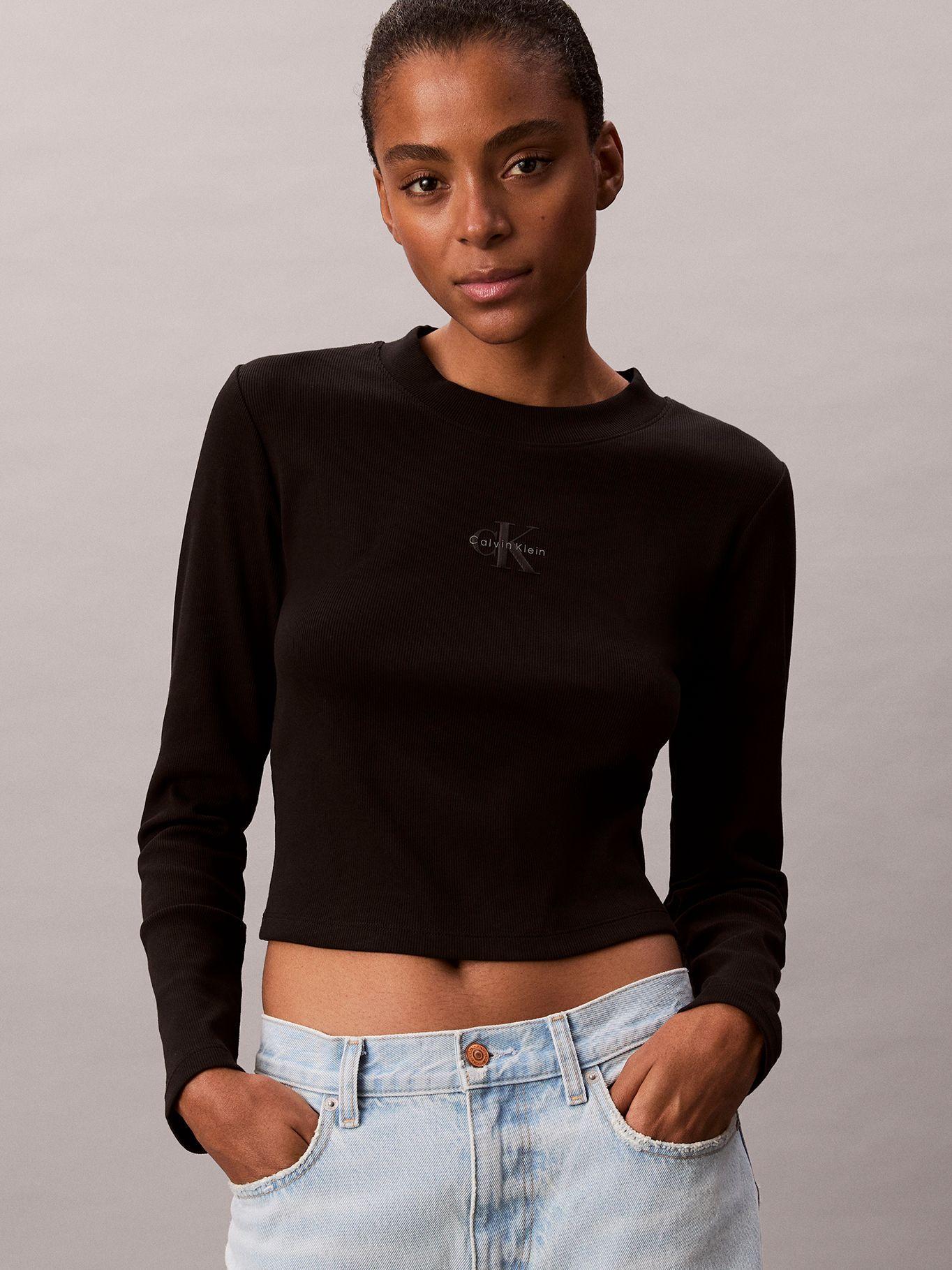 Polera Manga Larga Baby Tee Negro Calvin Klein-3