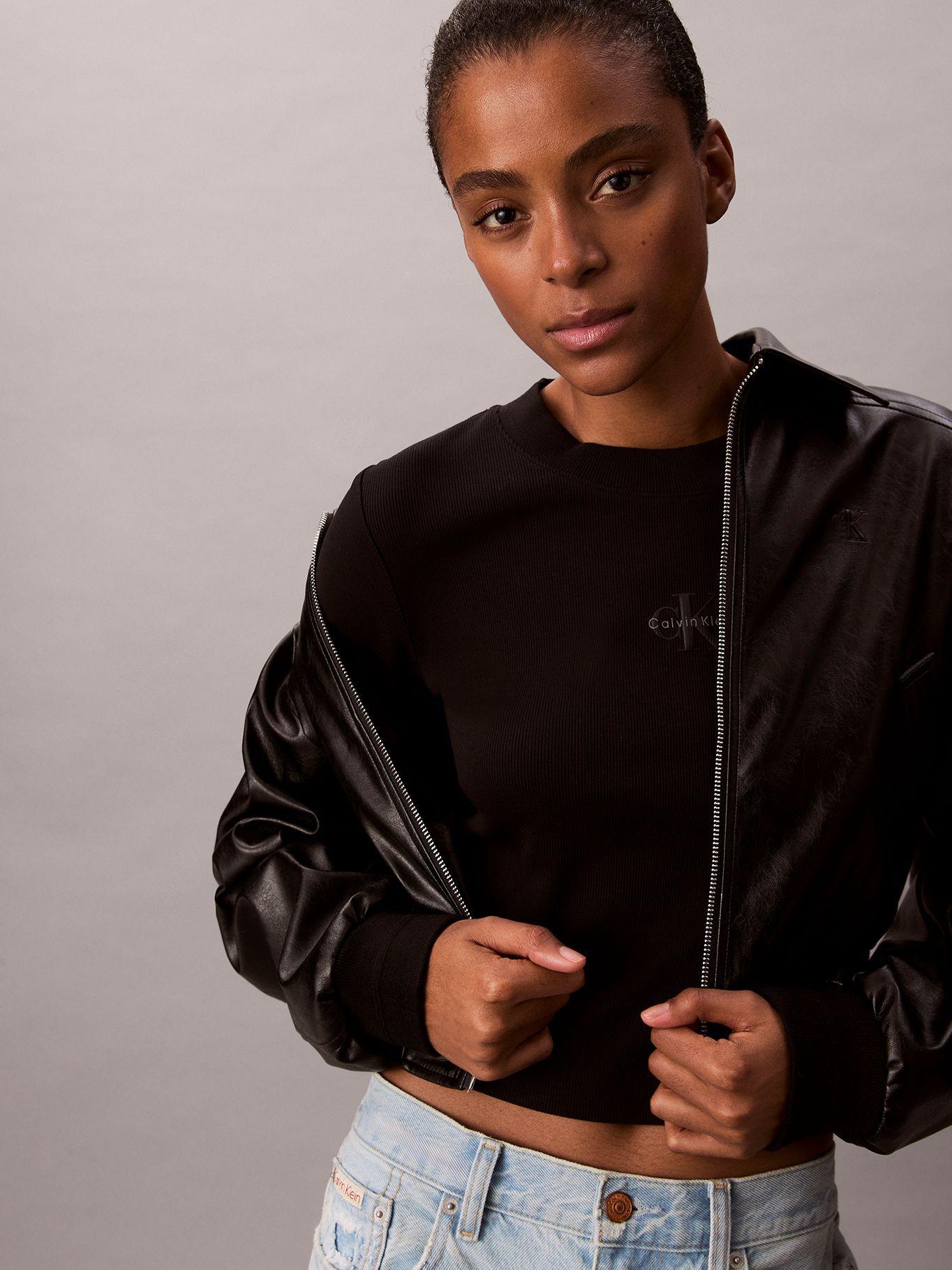 Polera Manga Larga Baby Tee Negro Calvin Klein-4