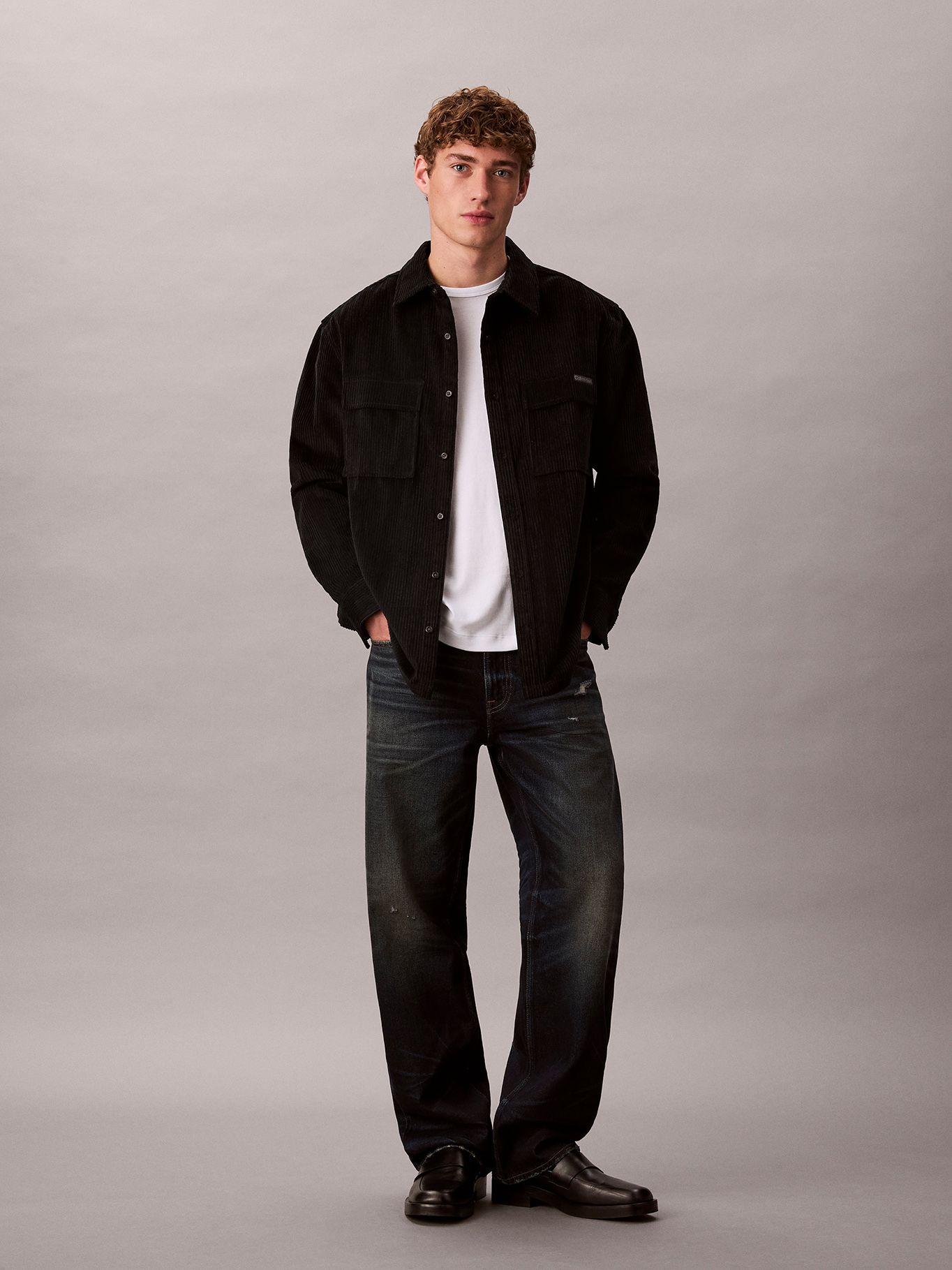 Camisa en Pana con Bolsillos Negro Calvin Klein-1