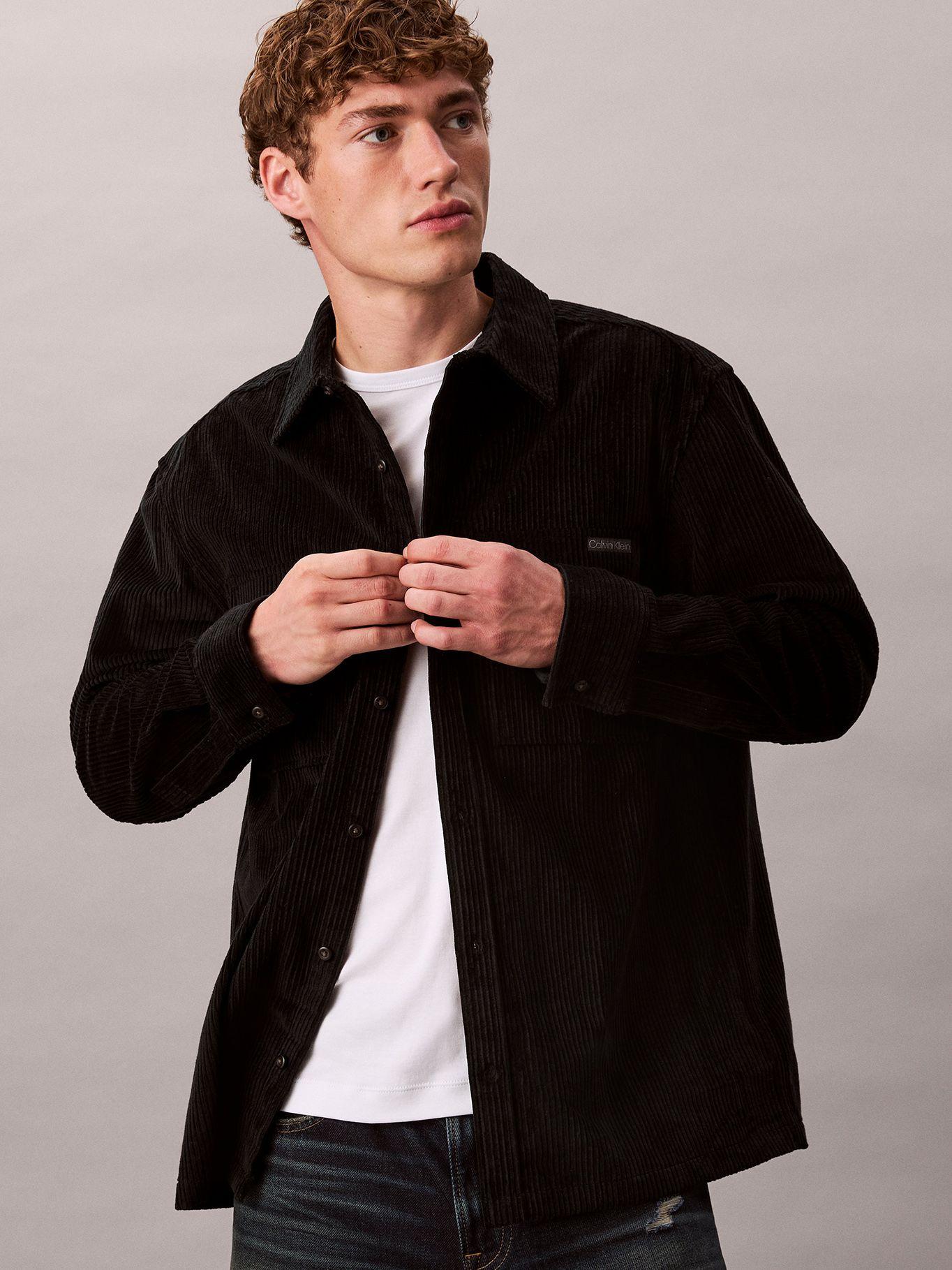 Camisa en Pana con Bolsillos Negro Calvin Klein-3