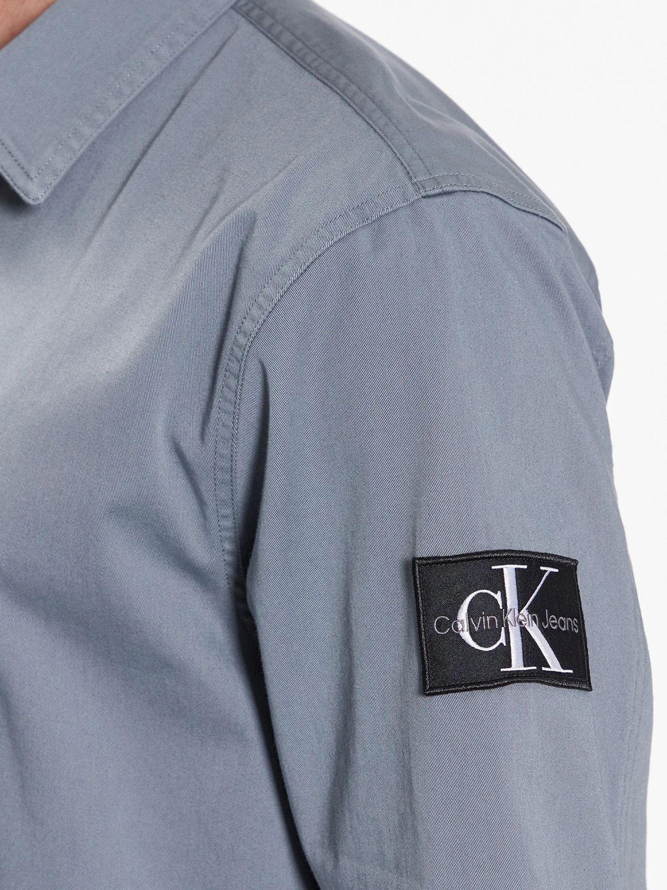 Camisa holgada de sarga de algodón Gris Calvin Klein-3