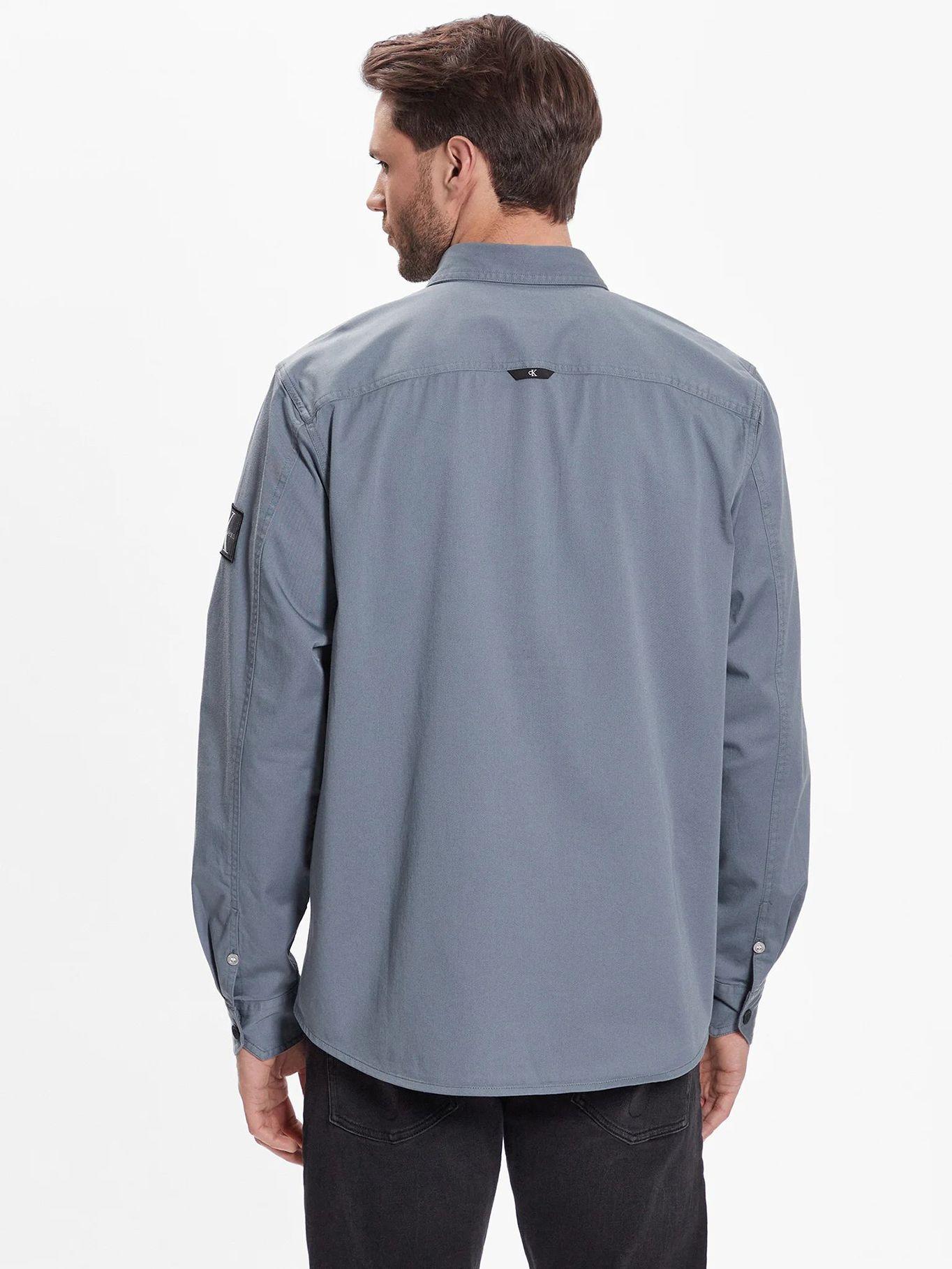 Camisa holgada de sarga de algodón Gris Calvin Klein-2