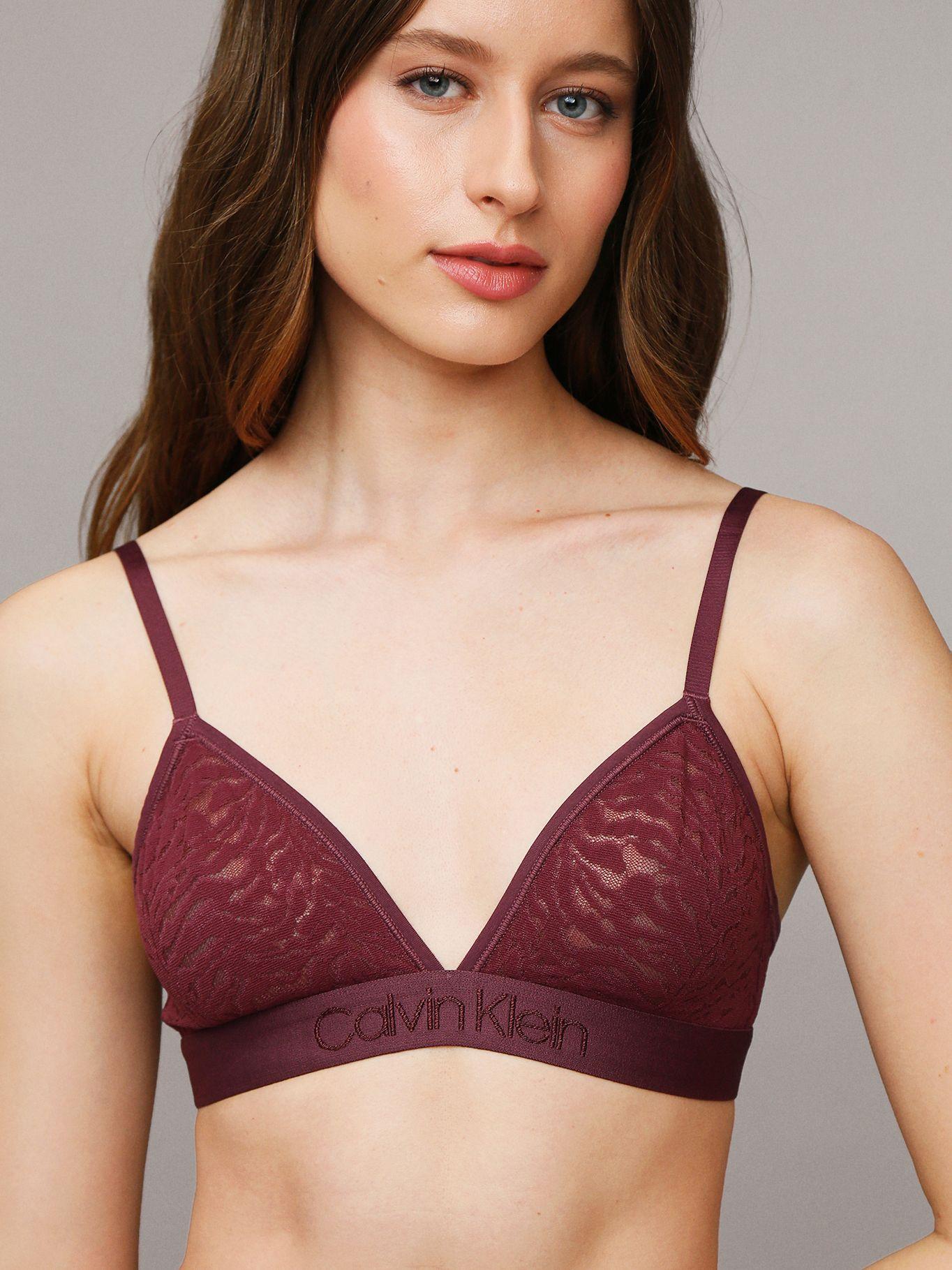 Bralette Triángulo Intrinsi Unlined Burdeo Calvin Klein-4