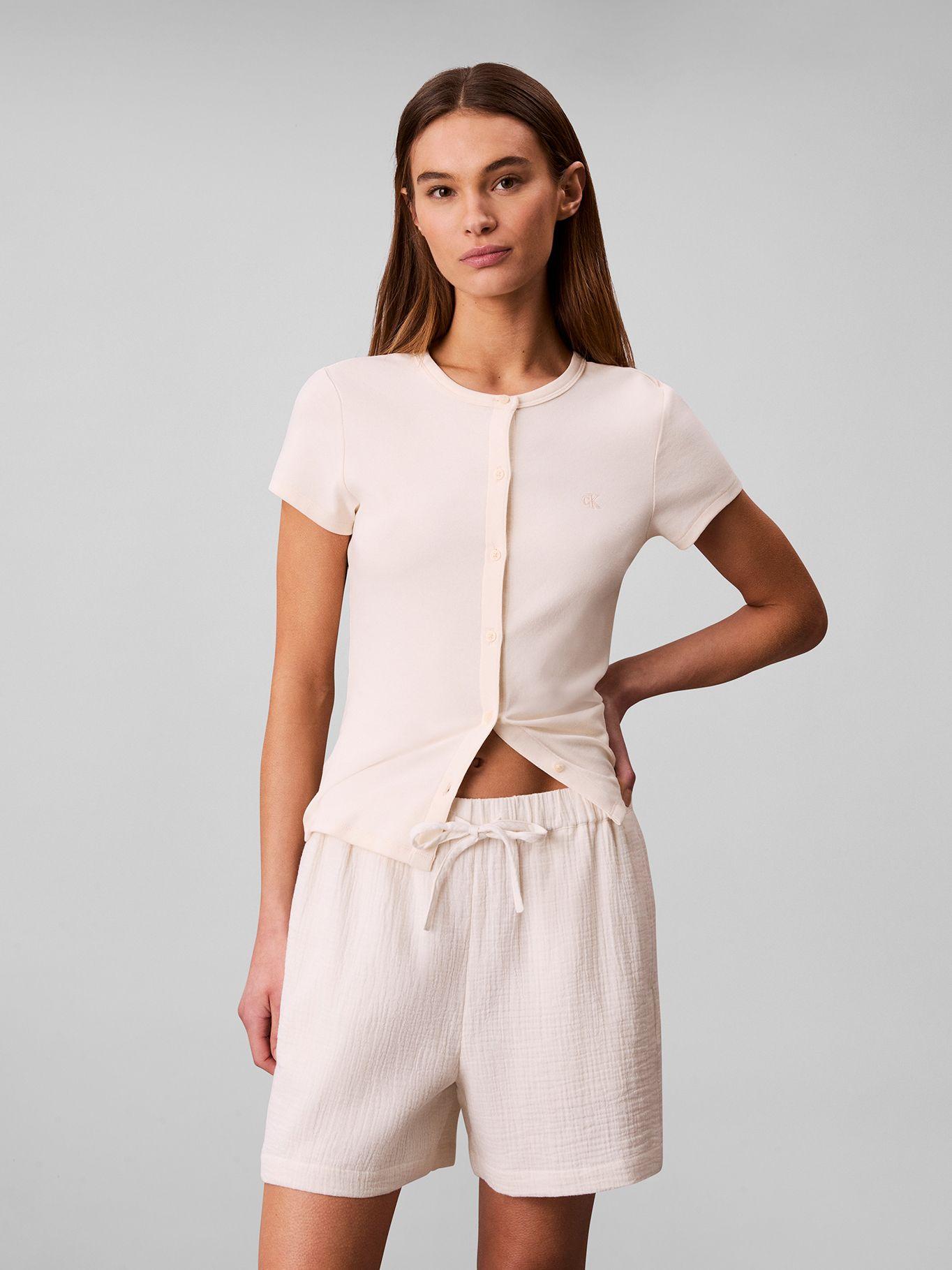 Short de Doble Gasa Blanco Calvin Klein-0
