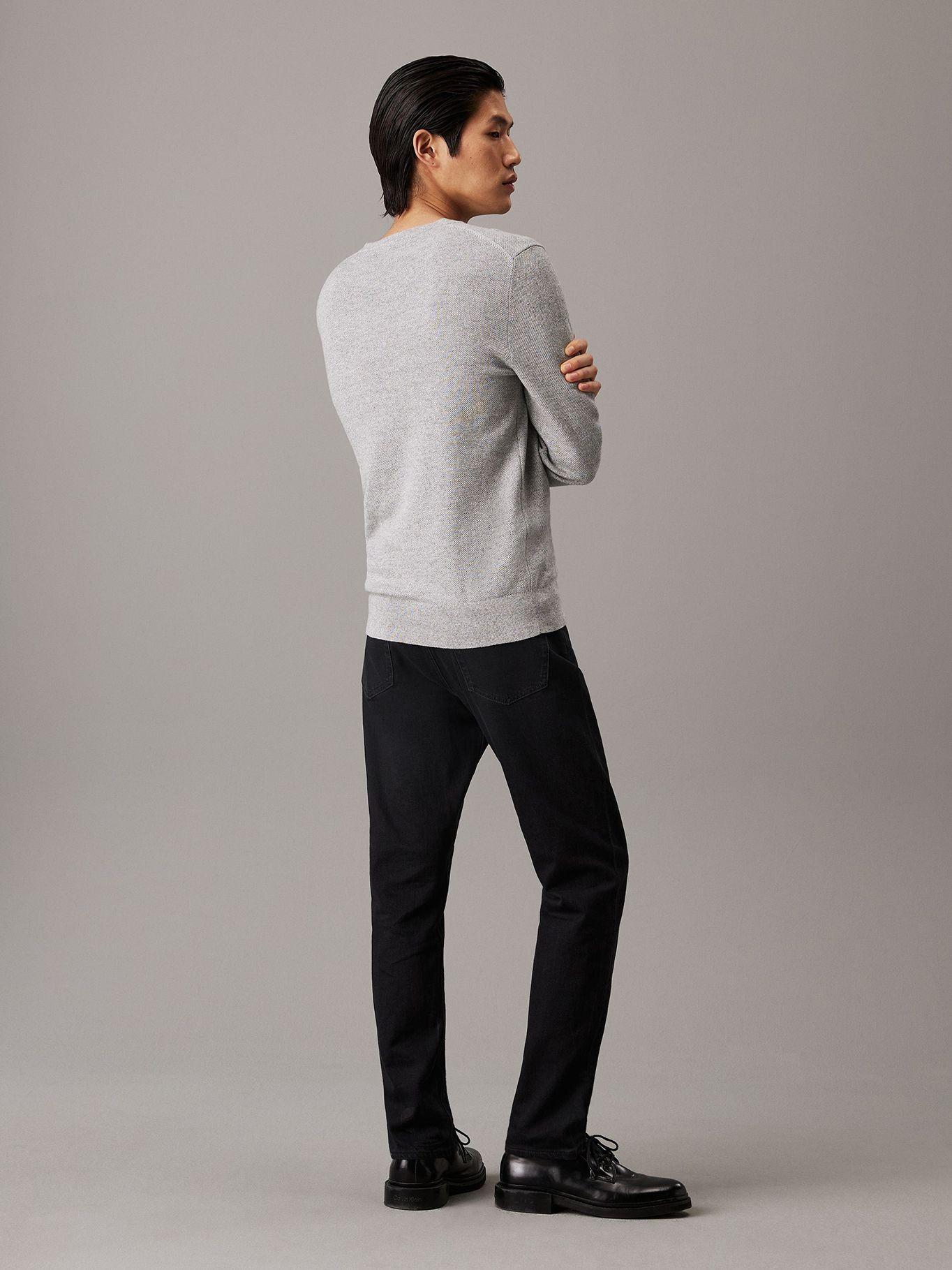 Sweater Micro Pique Structure Sweater Gris Calvin Klein-2