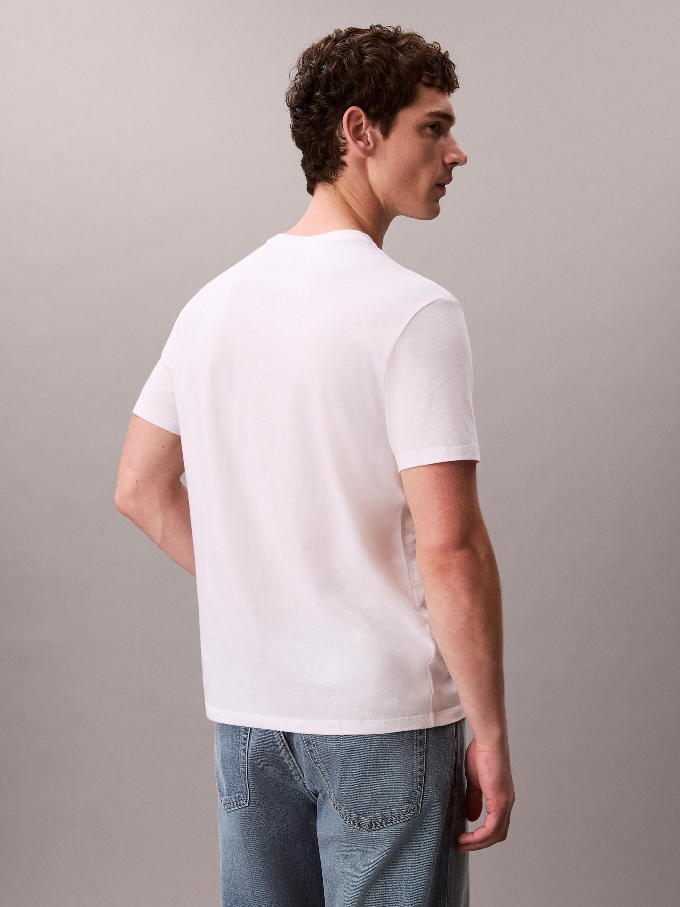 Polera con Gráfico Micro Monologo Blanco Calvin Klein-2
