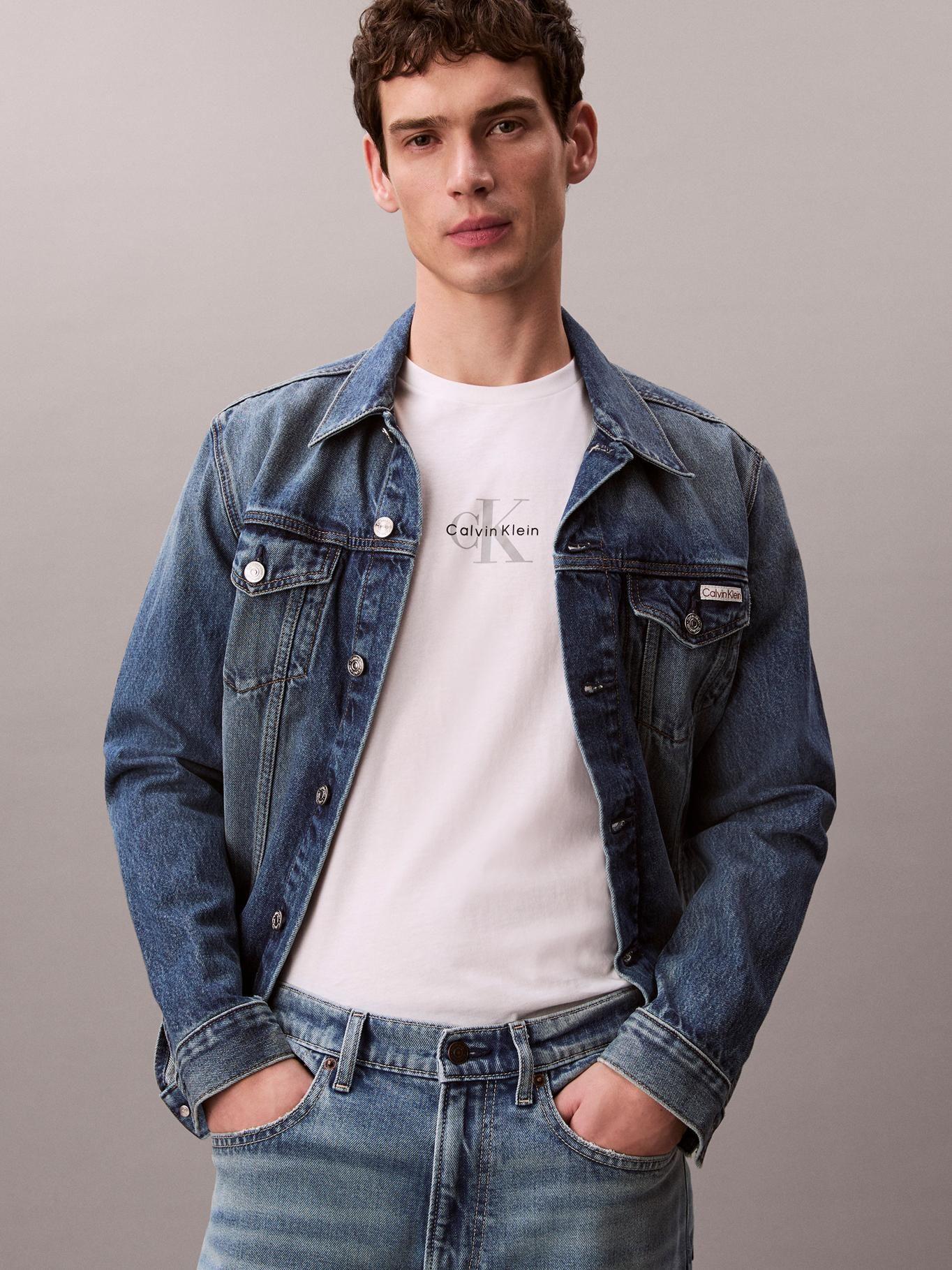 Polera con Gráfico Micro Monologo Blanco Calvin Klein-3