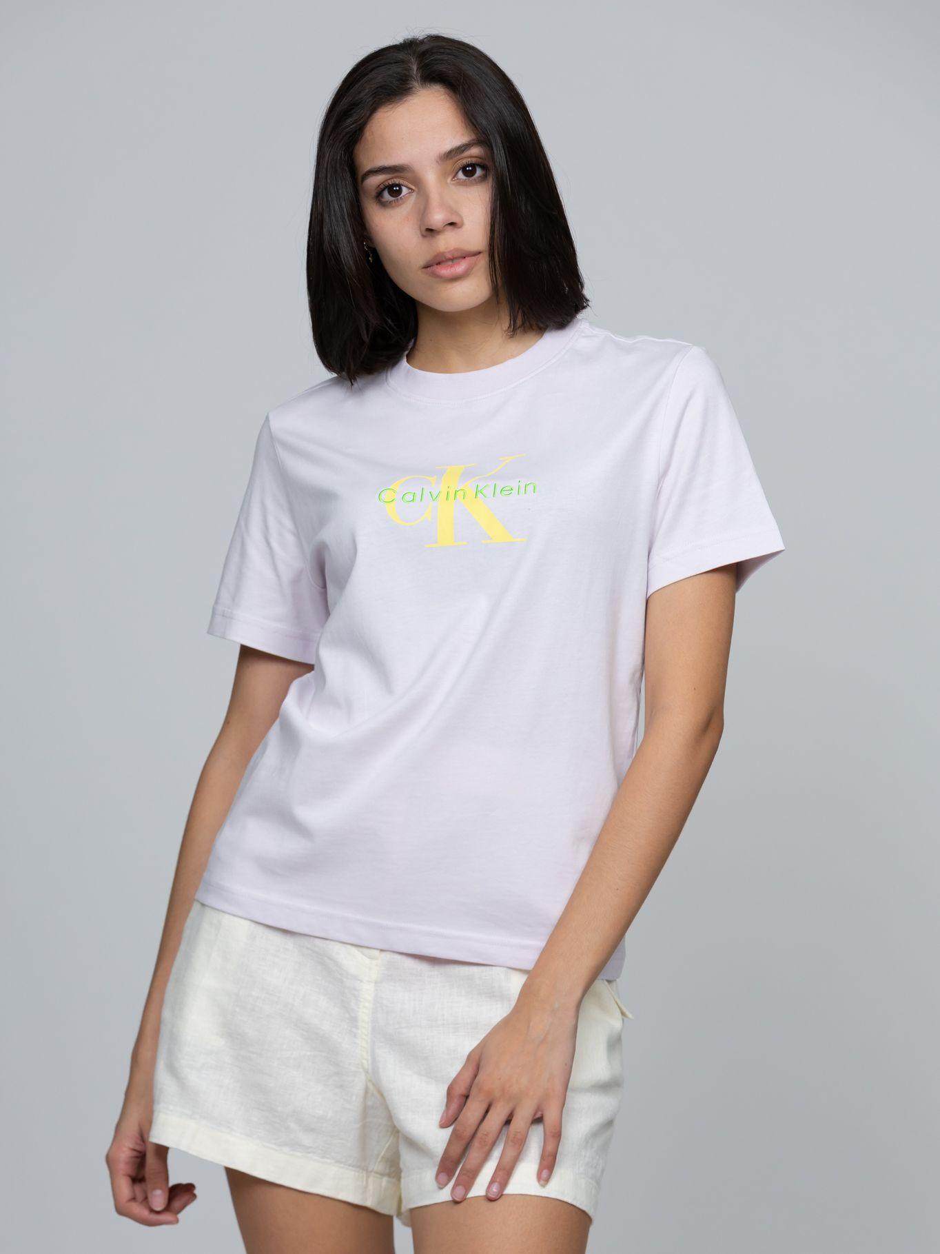 Polera Clásica Monograma Estampado Blanco Calvin Klein-0